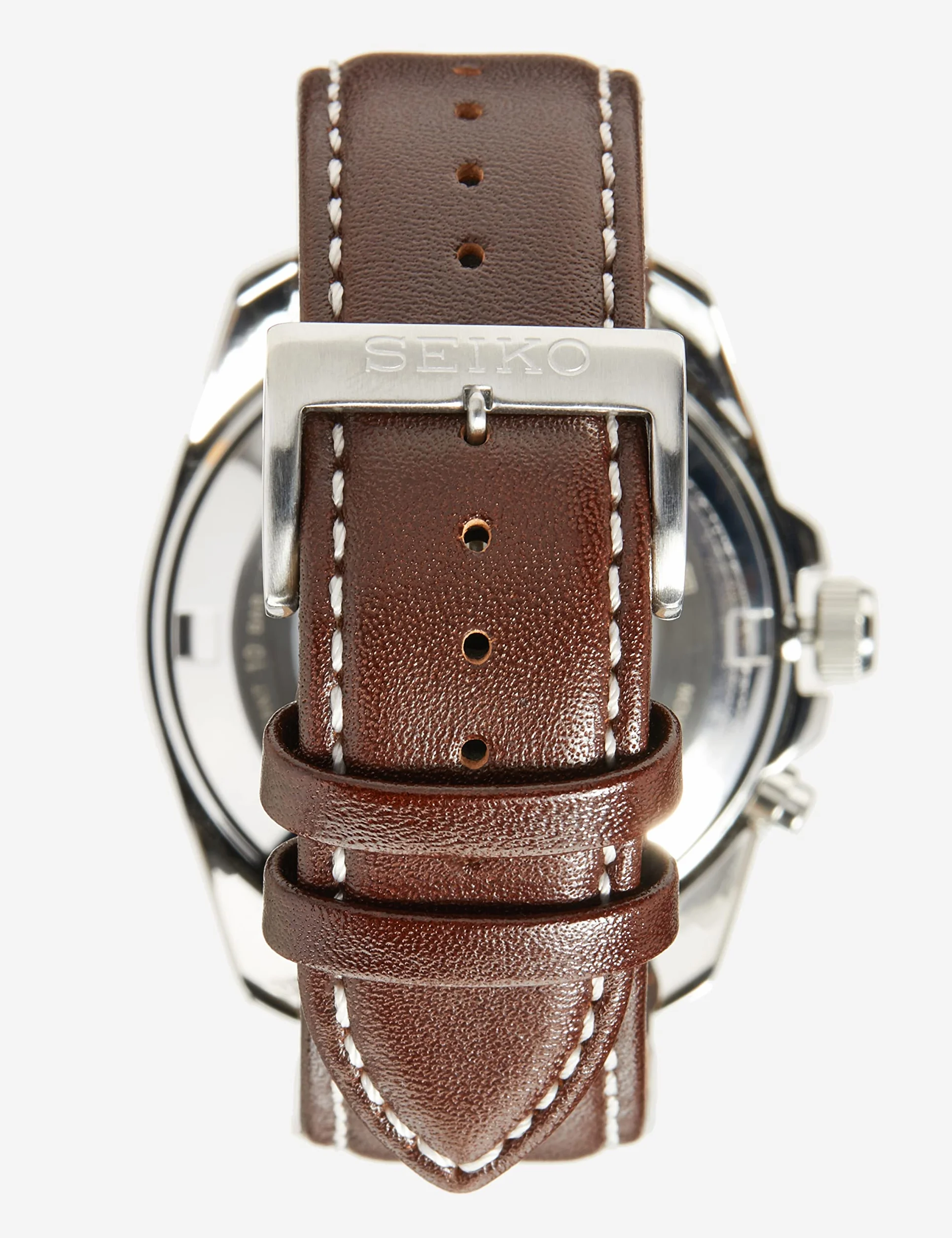 Seiko Herren-Uhr Kinetik Edelstahl mit Lederband