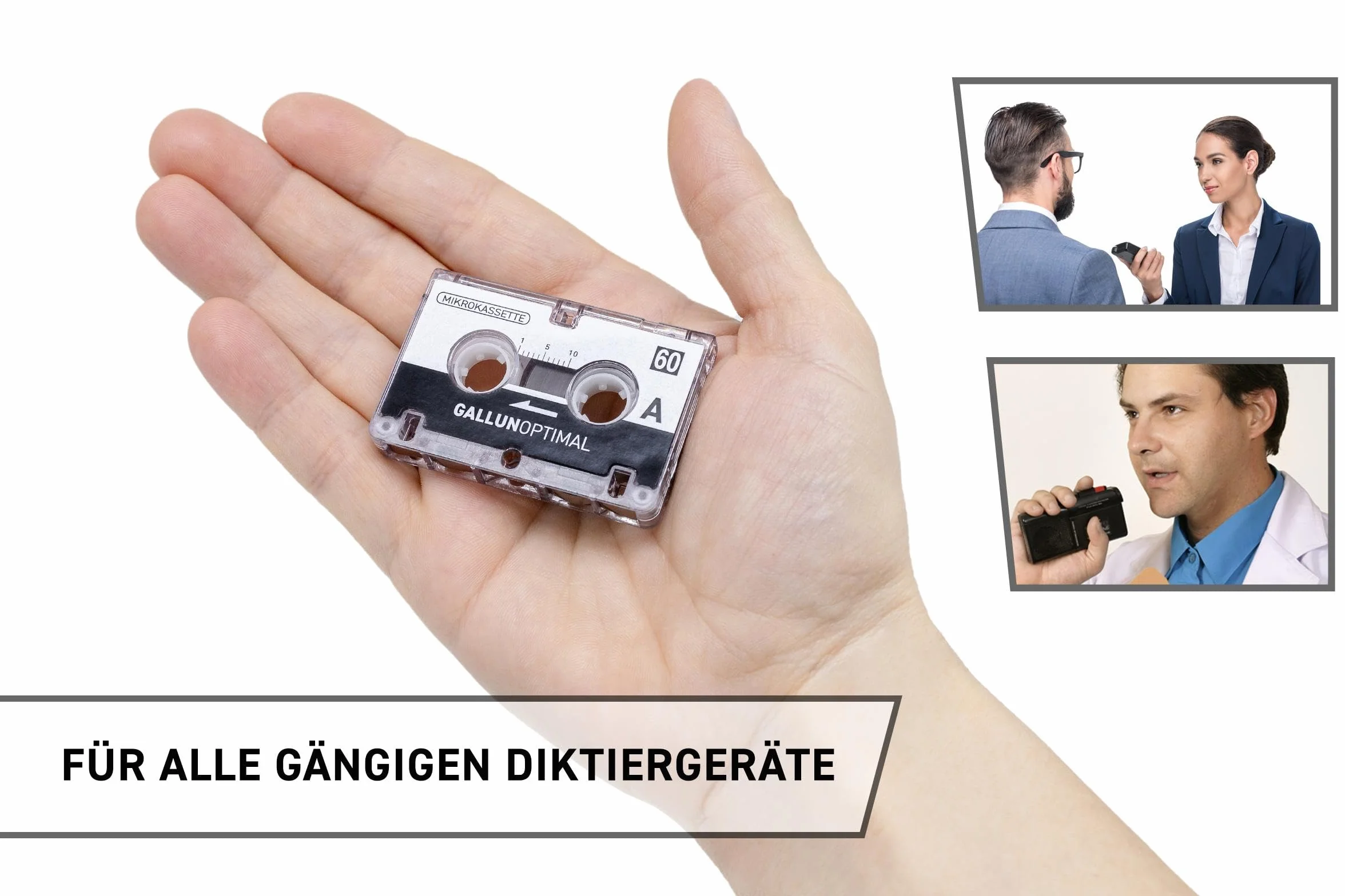MC60 mikrokaseta – do dyktafonów – zestaw 3 szt. – kaseta do dyktafonów – Microcassette – Audio Cassette