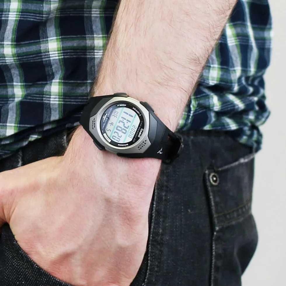 Casio Mieszany analogowy zegarek kwarcowy z paskiem STR-300C-1VEF, pasek, pasek