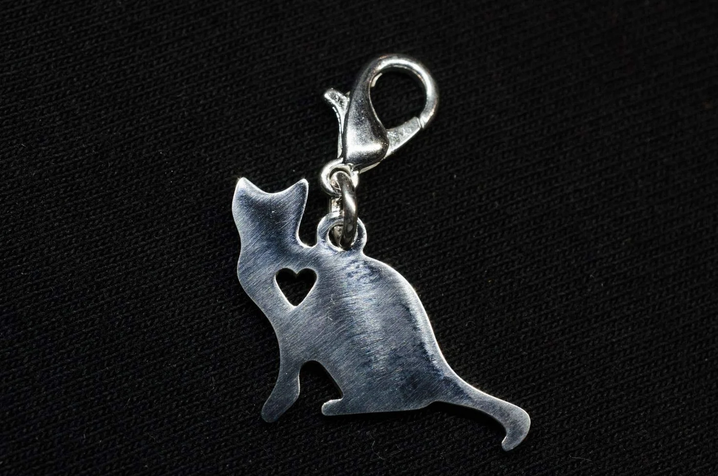 Miniblings Kot zawieszka zamek błyskawiczny zwierzę koty zwierzę zwierzę kotek serce srebrny, 20mm, Metal Srebro, Nieznany
