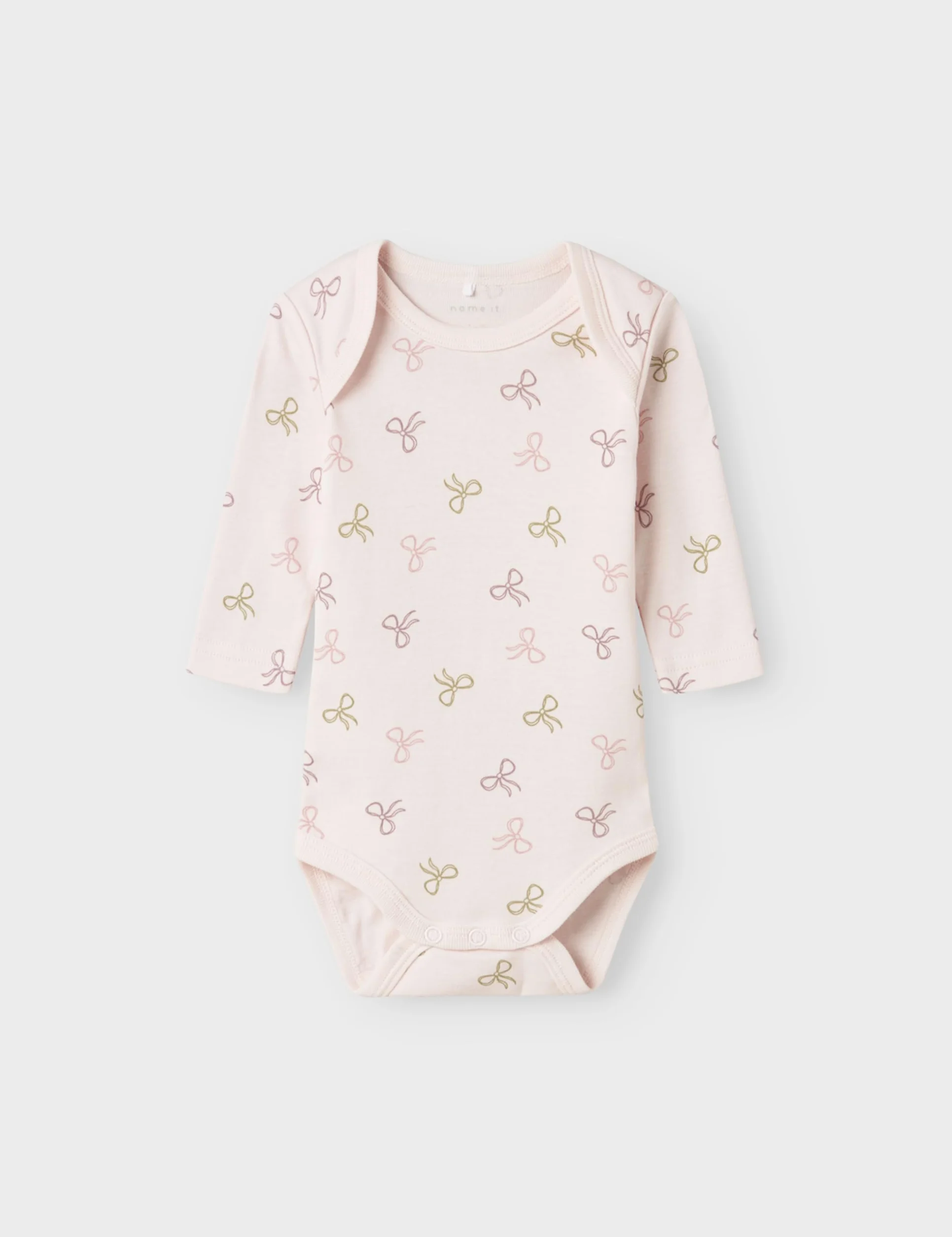 Damskie body Barely Pink Nbfbody 3P Ls Bow Noos, Numeric_56 (3 sztuki), Barely Pink, numeric_56