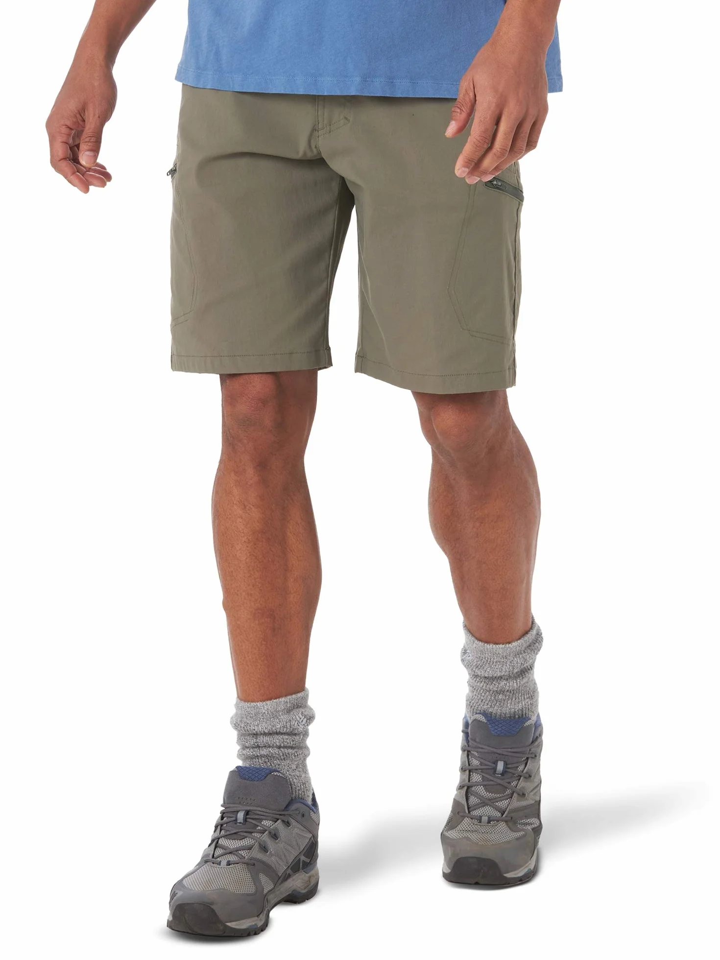 Wrangler Authentics Men's Performance Comfort Flex Cargo Short, Earth Green, 32