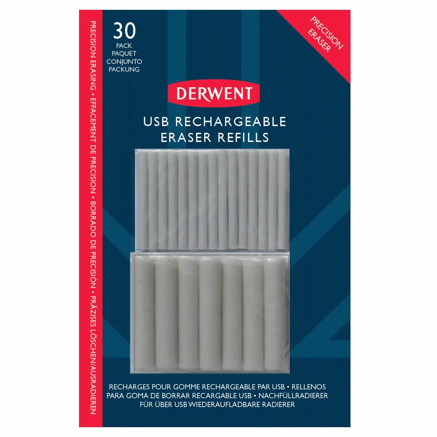 Derwent 2305811 Wkłady do Gumki, Biały, 10 sztuk
