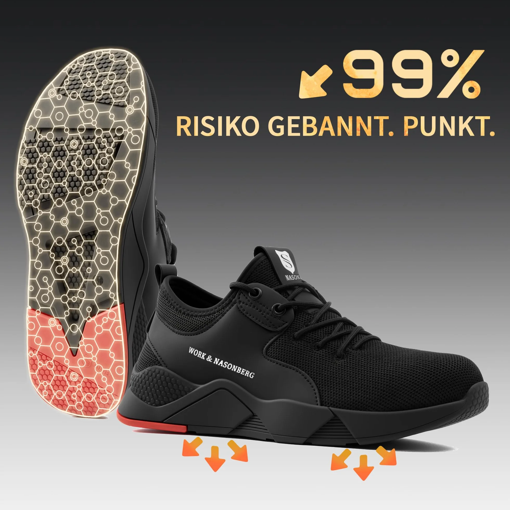 Obuwie ochronne męskie damskie sportowe lekkie stalowe noski - trampki ochronne Uniseks 36-48 EU