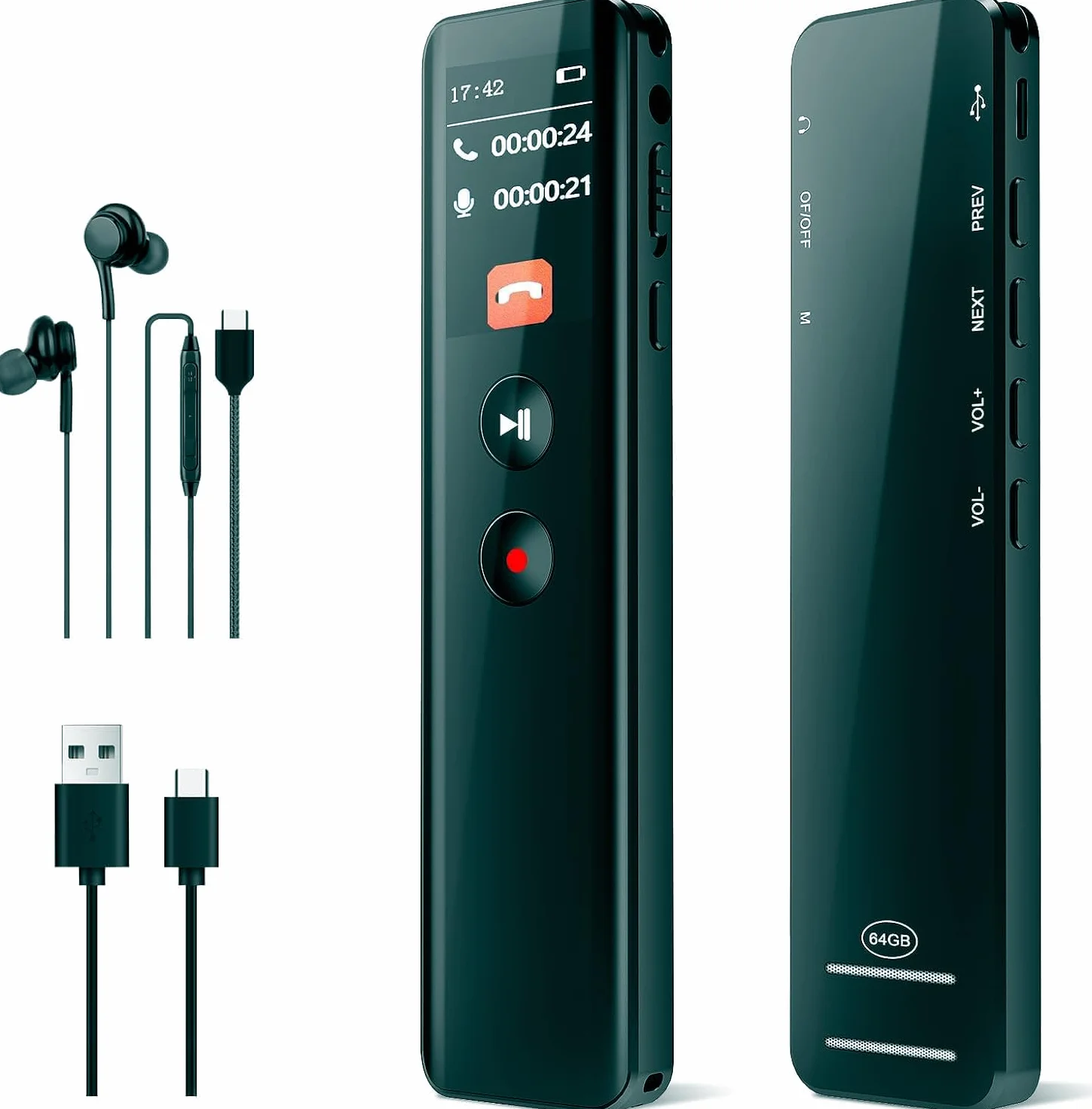 Digital Voice Recorder, 800 Hrs Capture information Storage Device,Digital Audio Storage Device Perfect Capture Every Word for Lecture Interview Meeting Class