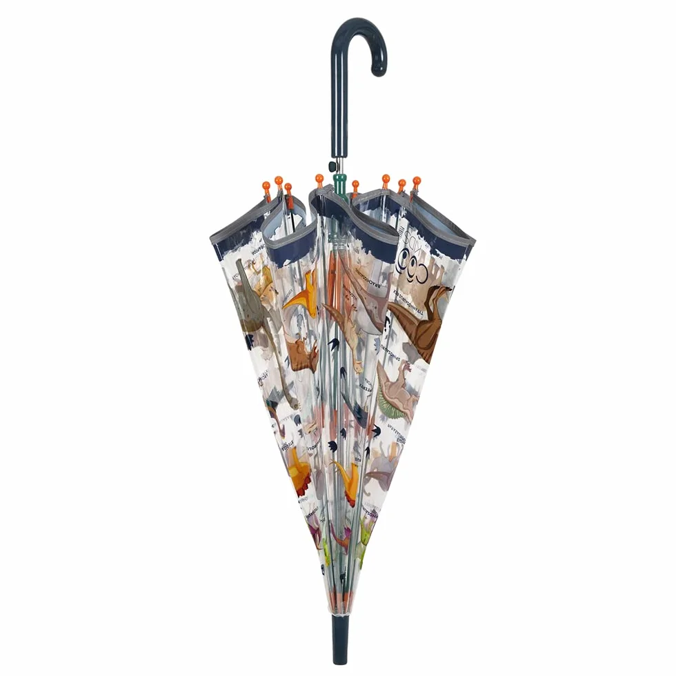 Parasol Dzieci 4 5 6 7 Lat Automatyczny - Wiatroodporny Odblaskowymi Detalami dla Chłopców - Długi Parasol Przezroczysty Solidny - Materiału POE Średnica 74 cm PERLETTI