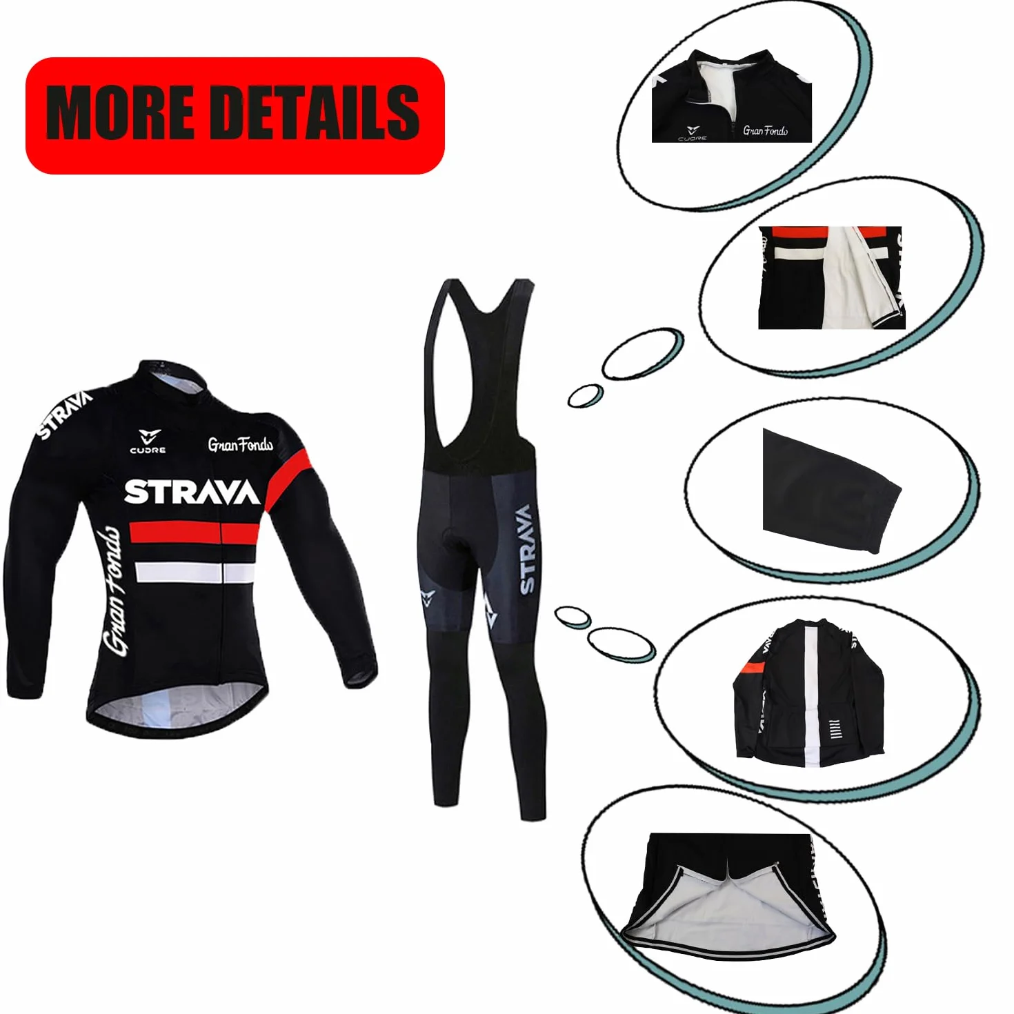 Męska odzież rowerowa Zimowa odzież rowerowa Odzież rowerowa Polar kombinezon rowerowy + wyściełane spodnie z żelową podkładką 3D oddychająca sportowa