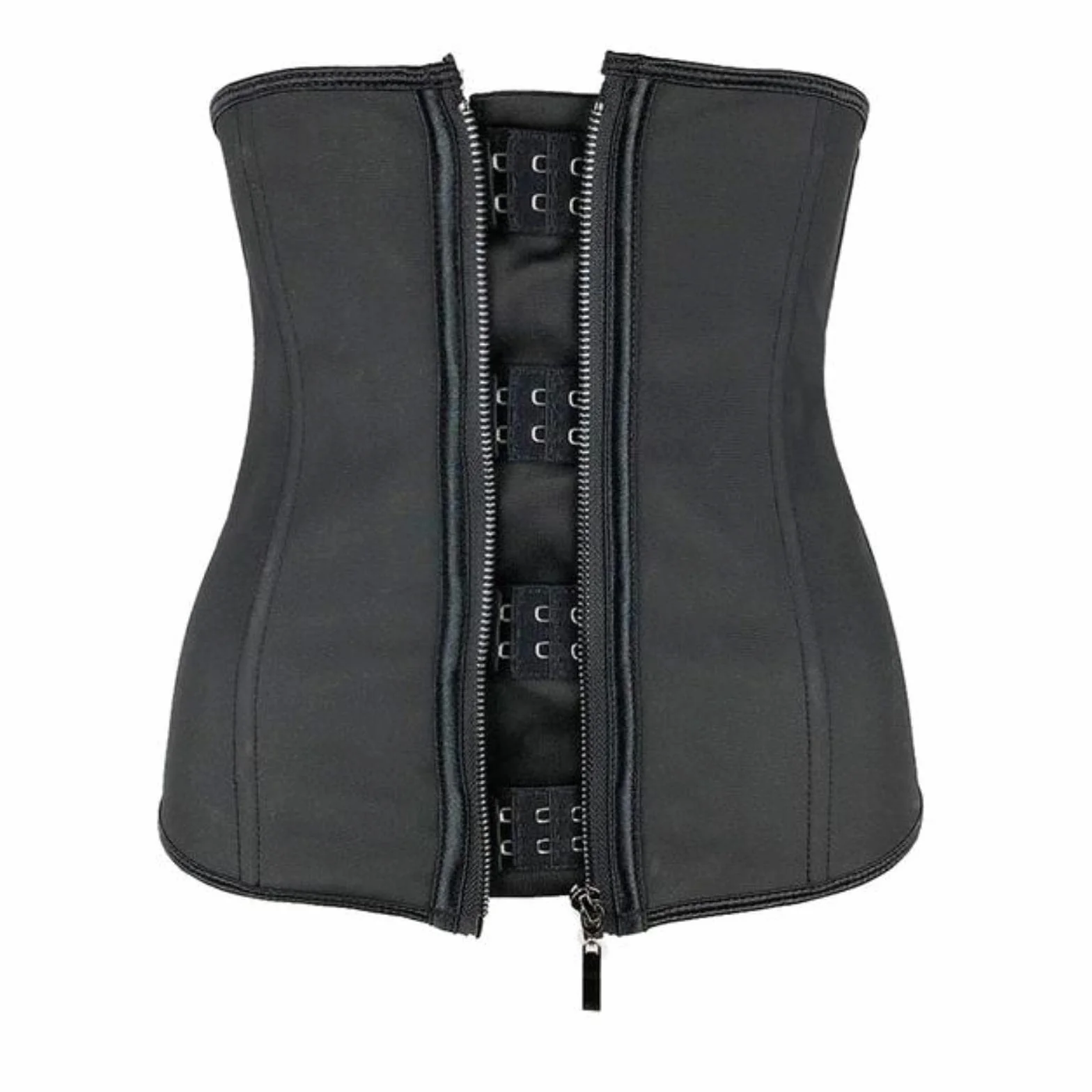 Kobiety lateksowe gorset waist trainer gorsety wyszczuplające z zamkiem błyskawicznym gorset Top pas wyszczuplający czarne czopiarki bielizna modelująca Plus rozmiar