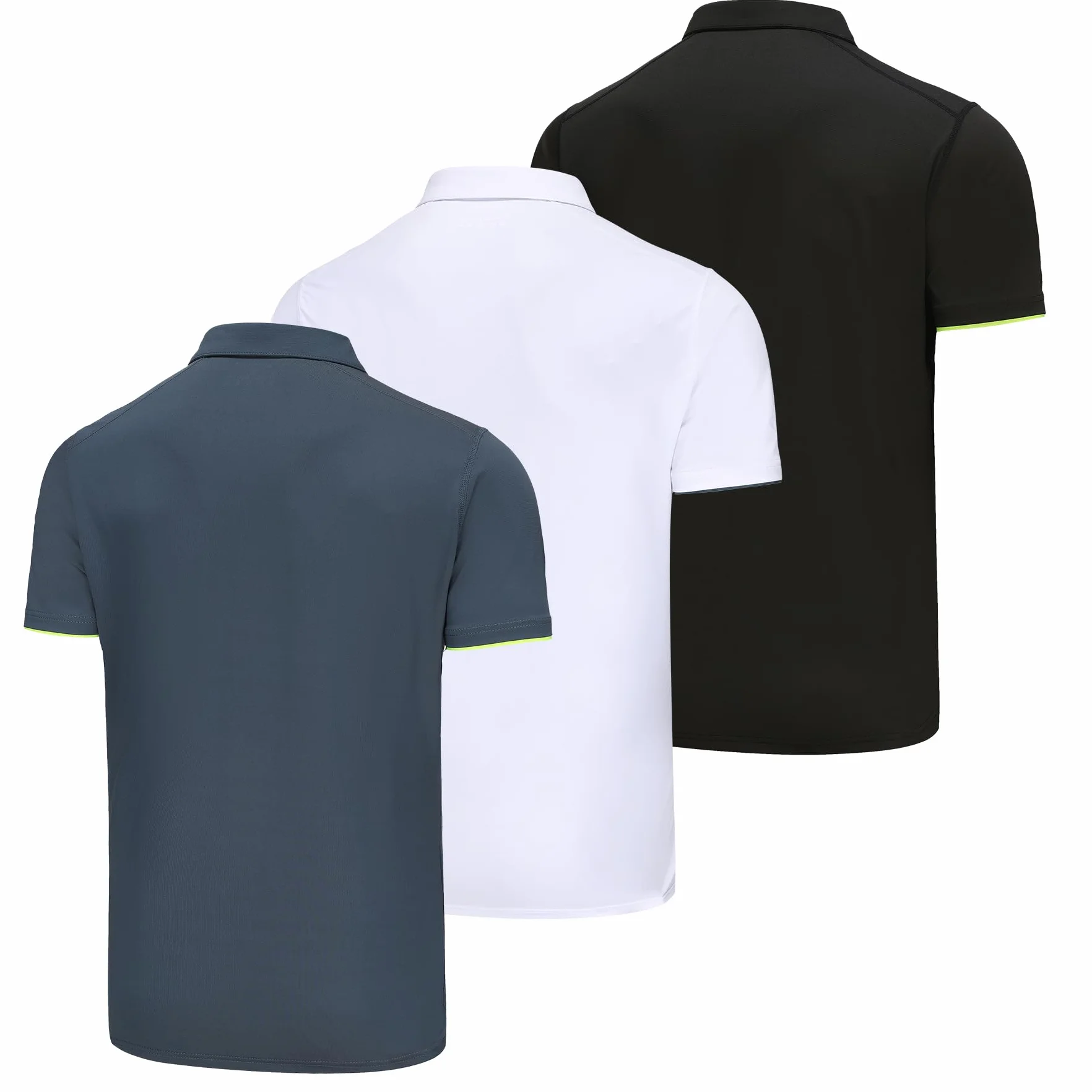 AMZSPORT 3-częściowy zestaw Basic męska koszulka polo z krótkim rękawem - koszulka polo slim fit i golf