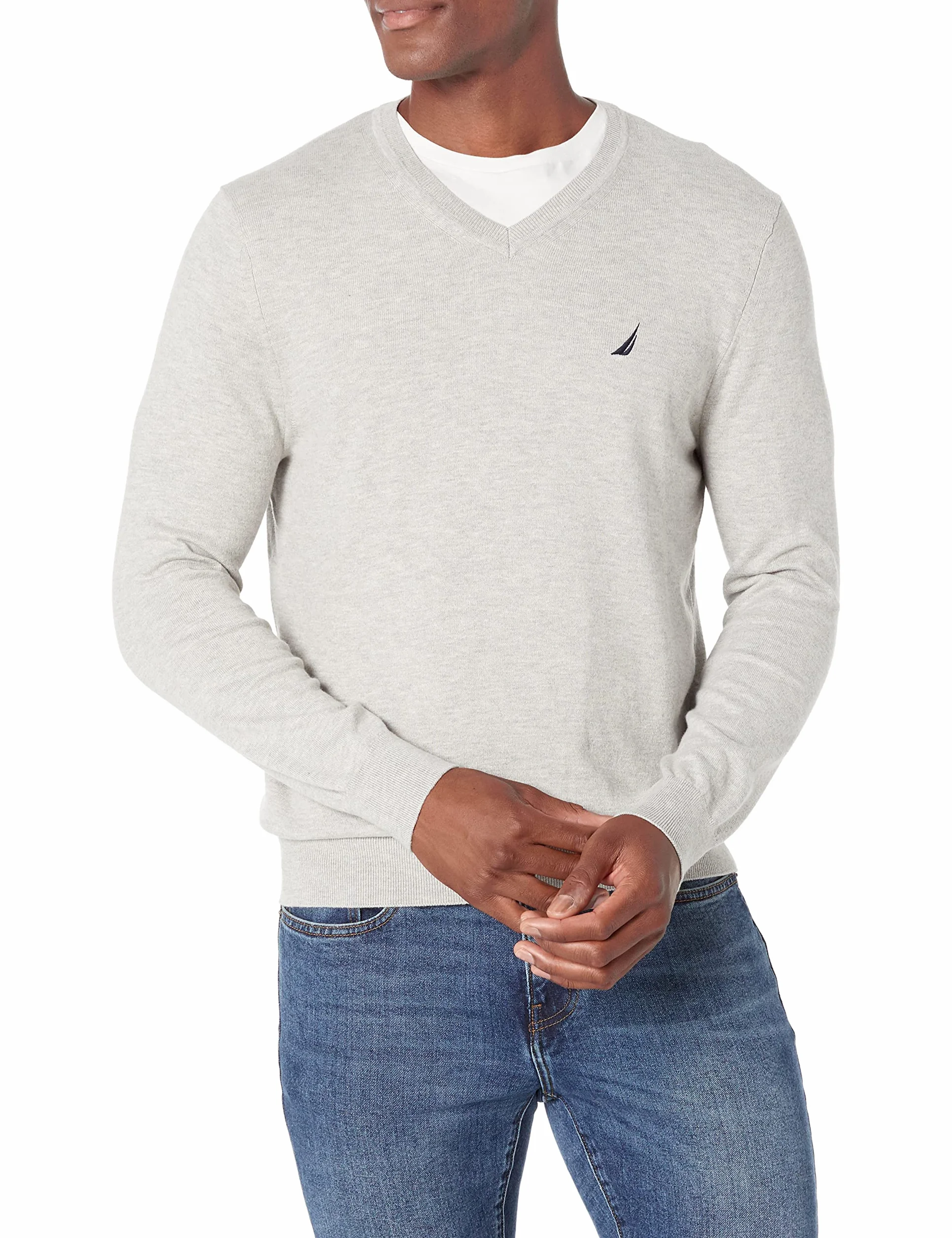 Nautica Sweter pullover Mężczyźni Classic Fit Soft Lightweight Jersey V-neck Sweater