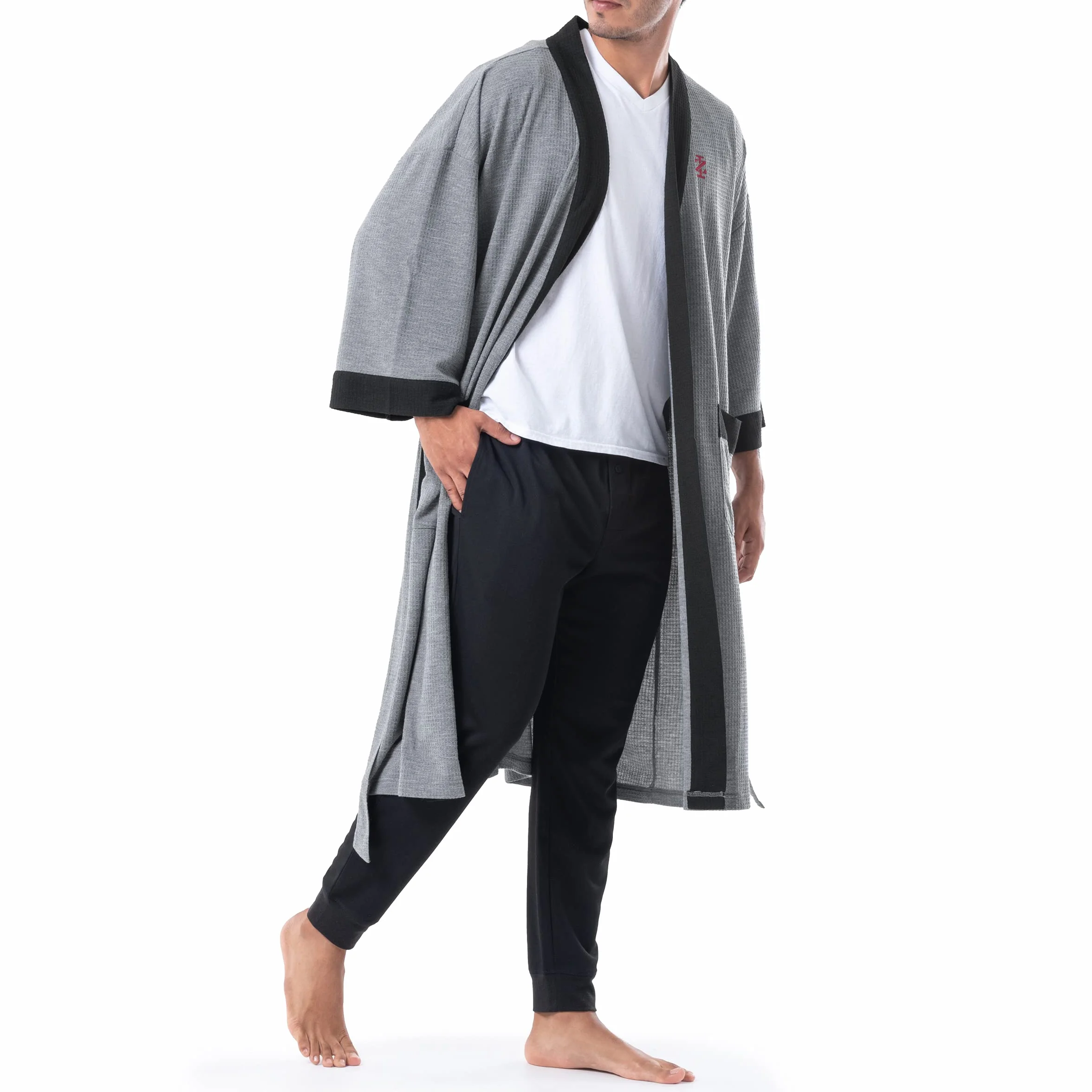 Izod Szlafrok Mężczyźni Gofrowo-dzianinowy szlafrok kimono