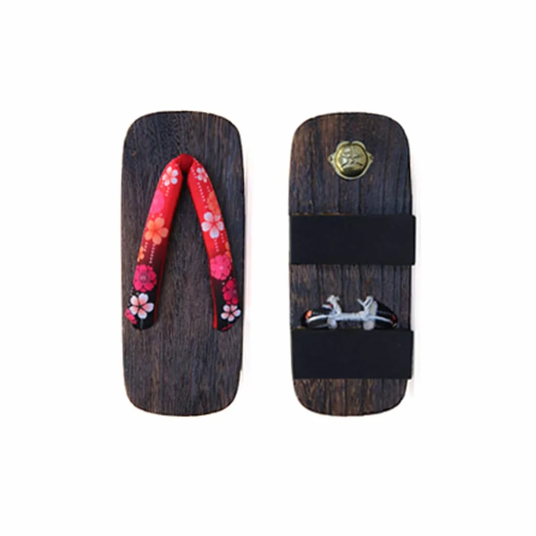 Black Sugar Damskie dziewczęce Geta z drewna, duże obcasy, sandały Samurai kapcie japońskie geta obcas 5 cm – strój domowy Cosplay S (34/35) M (36/37) L (38/40), czerwony, medium
