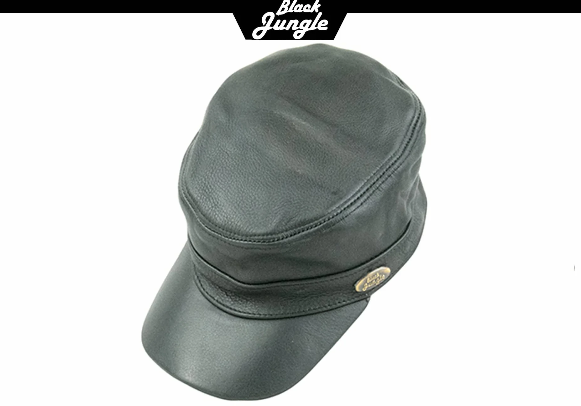 Black Jungle Castro Army Cap skórzana czapka wojskowa, czapka motocyklowa, rozmiar uniwersalny, czarny, jeden rozmiar
