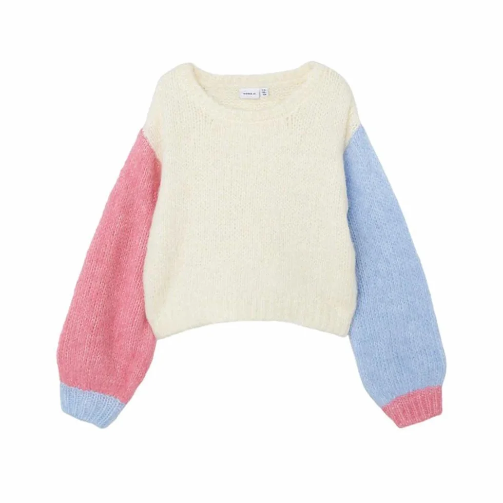 NAME IT Sweter Dziewczynki Nkflulle Ls Cropped Boxy Knit Box