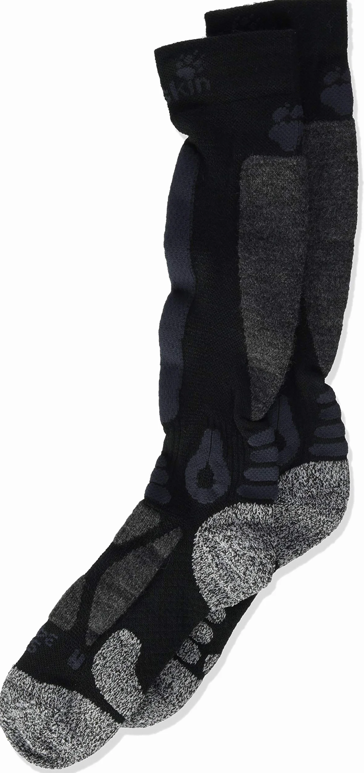 Jack Wolfskin Dziecięce skarpetki narciarskie Merino High Cut Kids, czarne, 31-33