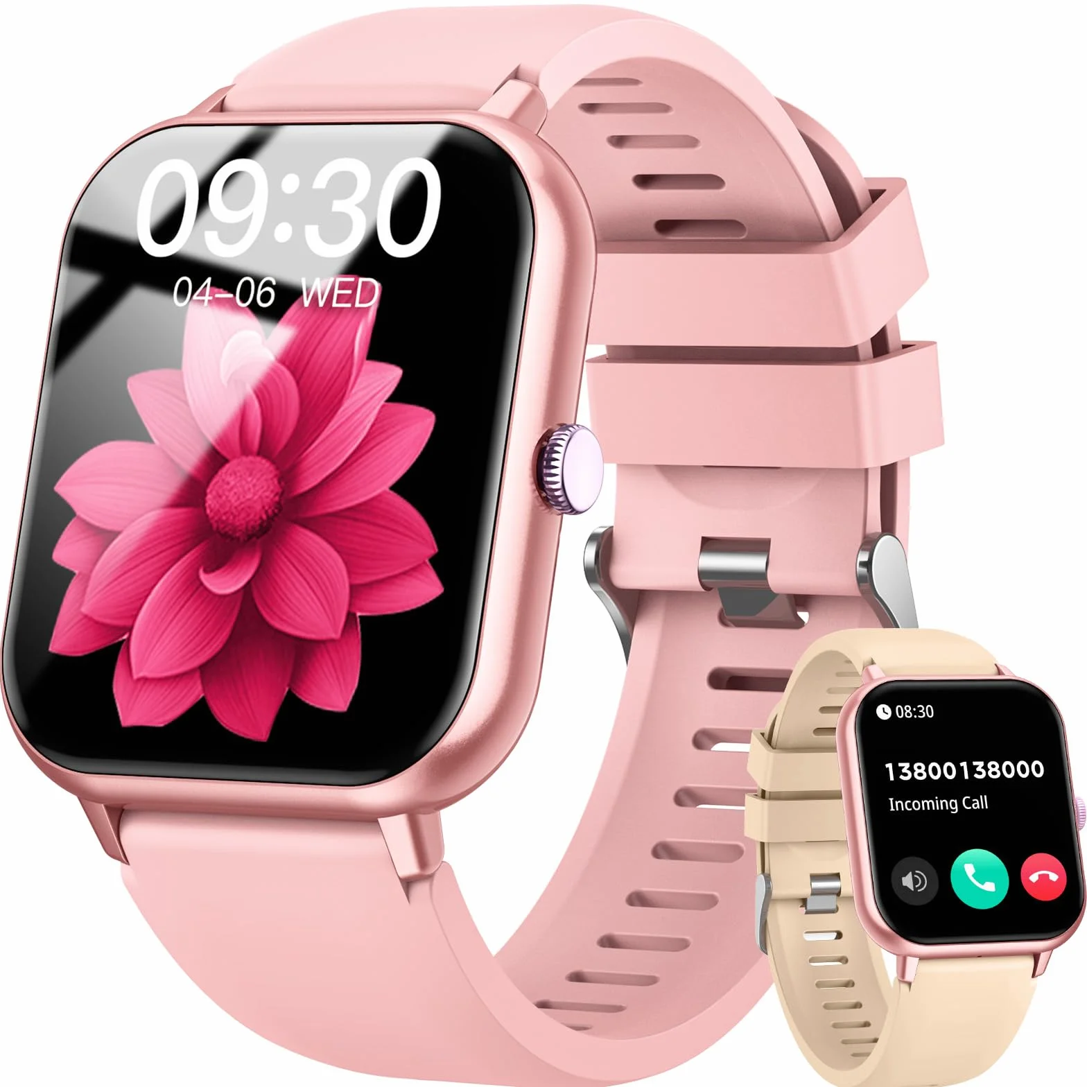 Damski zegarek Smartwatch Sport z Fittness: Zegarki Smart Watch Wykonuj lub odbieraj połączenia z monitorem tętna Ciśnienie krwi SpO2 Sen Krokomierz IP67 Wodoodporny dla Android iOS