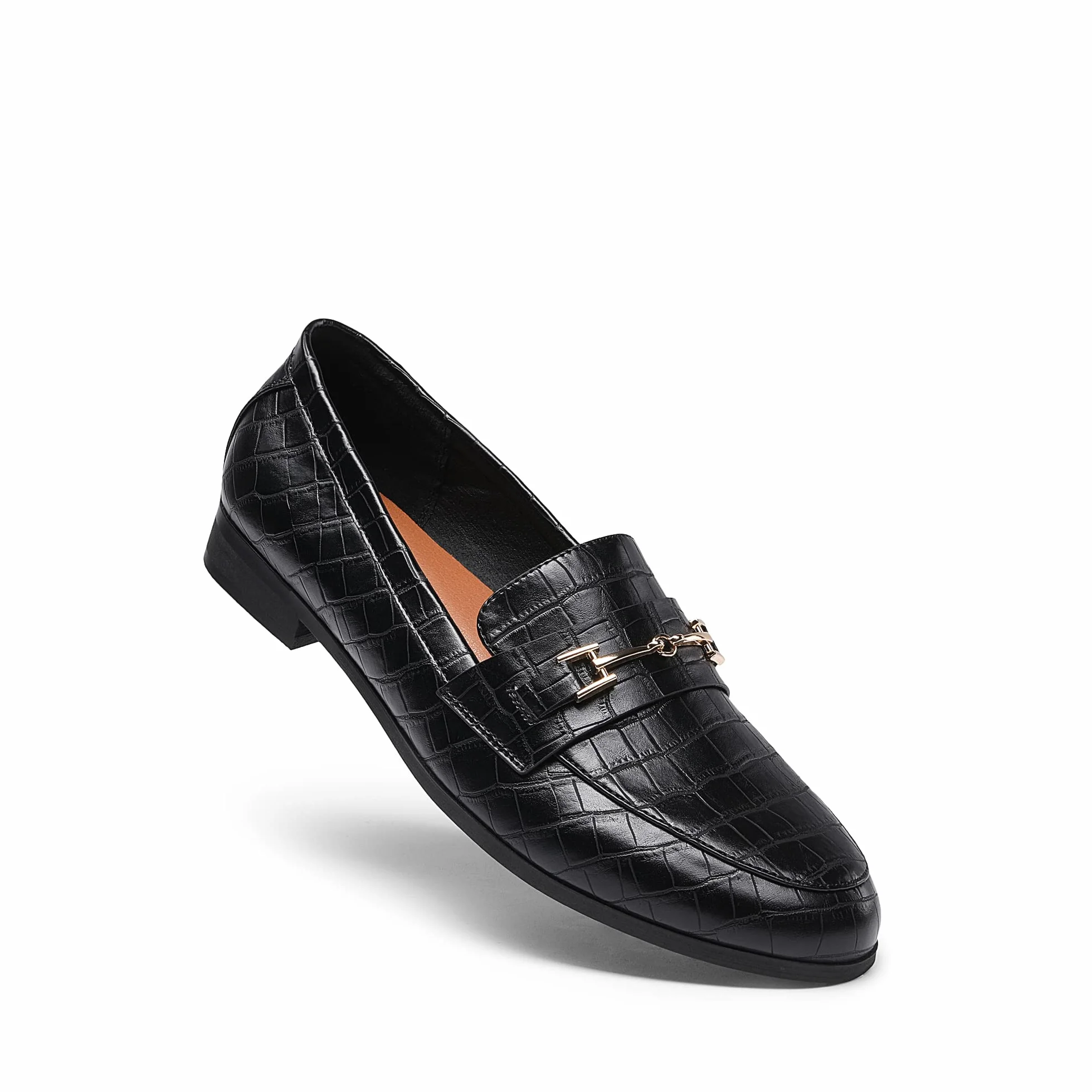 DREAM PAIRS Damskie mokasyny Penny Loafers Modne Wygodne Płaskie Eleganckie Buty Na Co Dzień i Biznes, Czarny kamień, 41 EU