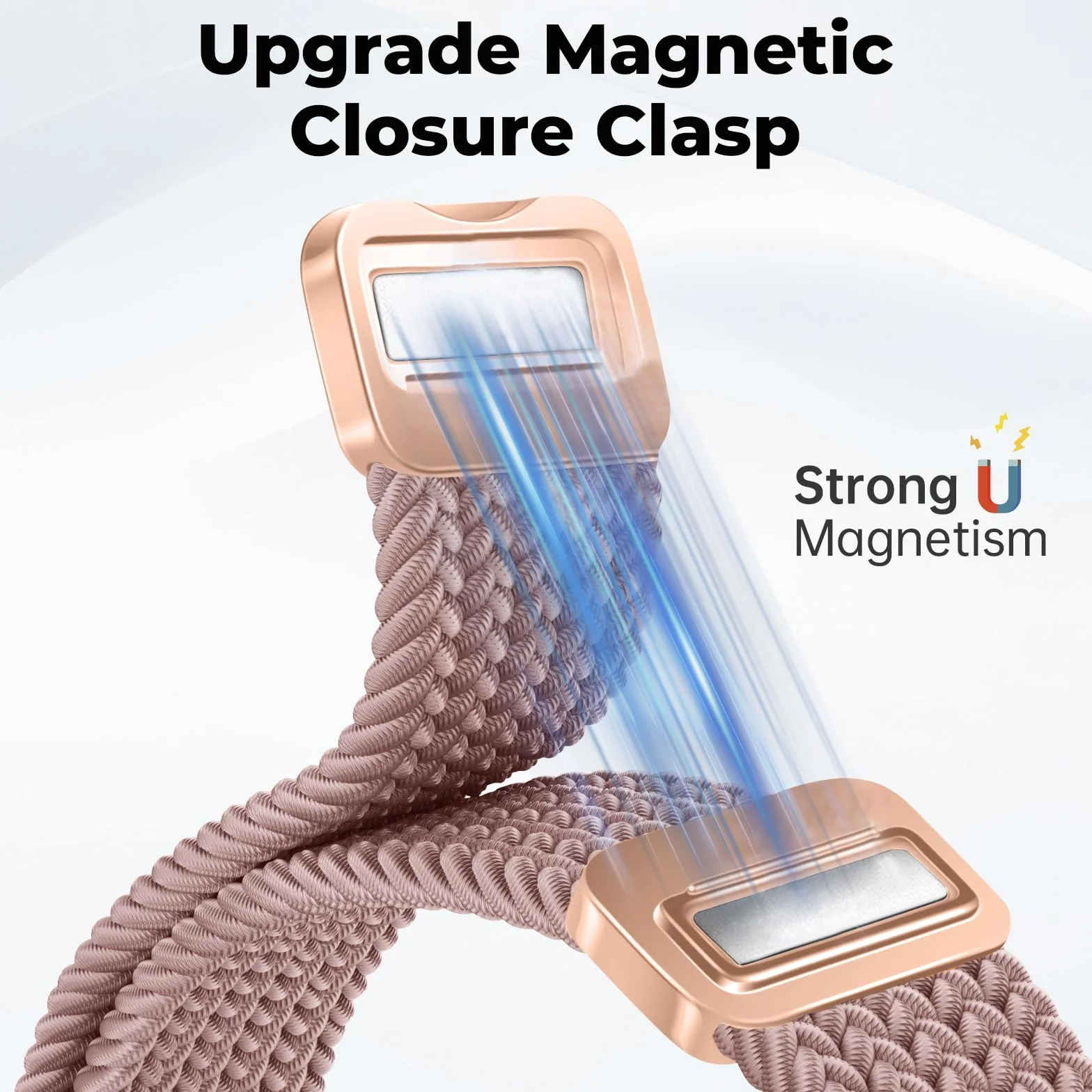 Nylonowy pasek 20 mm 22 mm z regulowaną klamrą magnetyczną dla mężczyzn i kobiet, elastyczna i wygodna wymienna bransoletka kompatybilna ze smartfonami i zegarkami