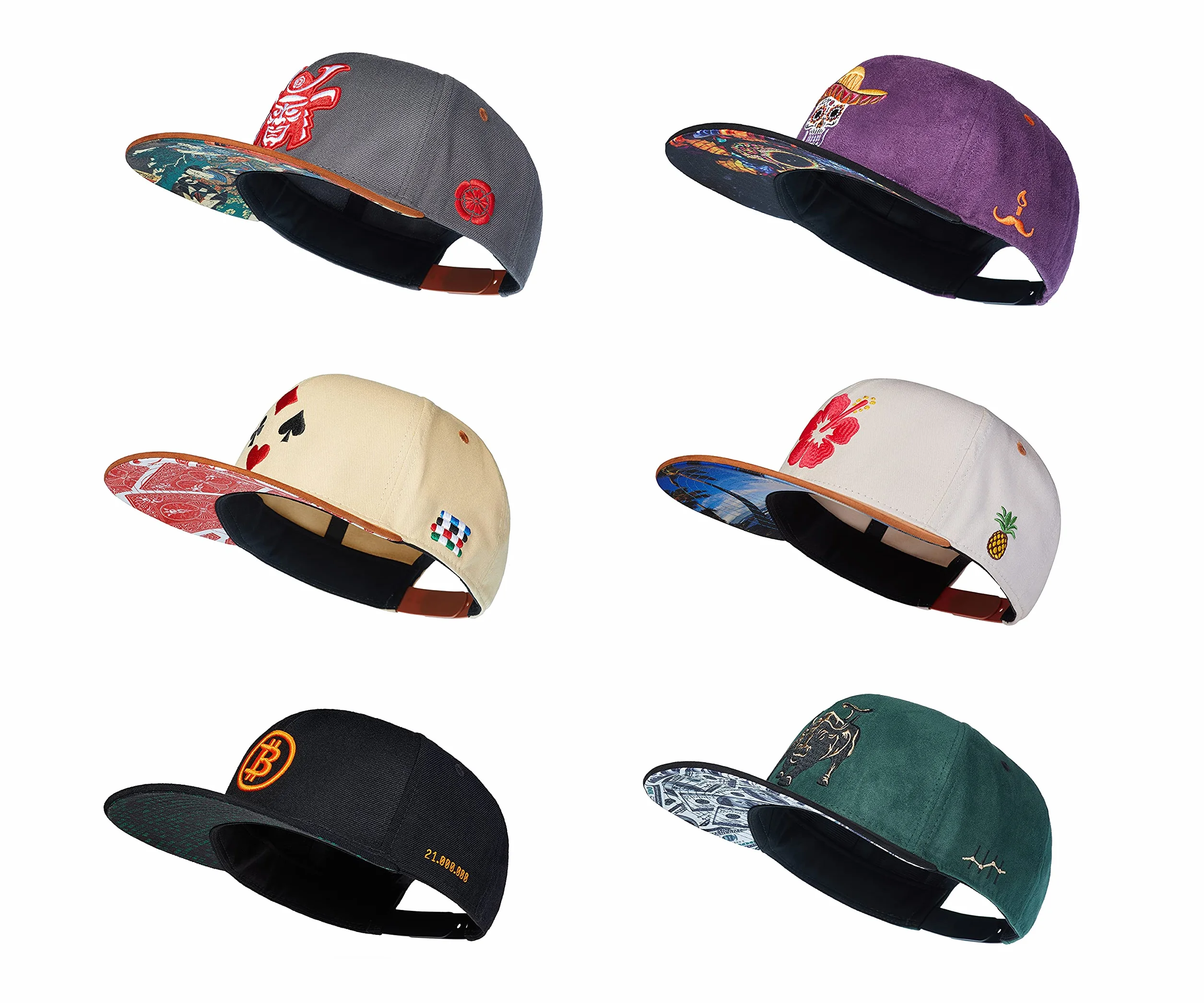 Cadency® czapka Snapback Mexican Skull, zamszowa, unisex, regulowany rozmiar, liliowy, jeden rozmiar