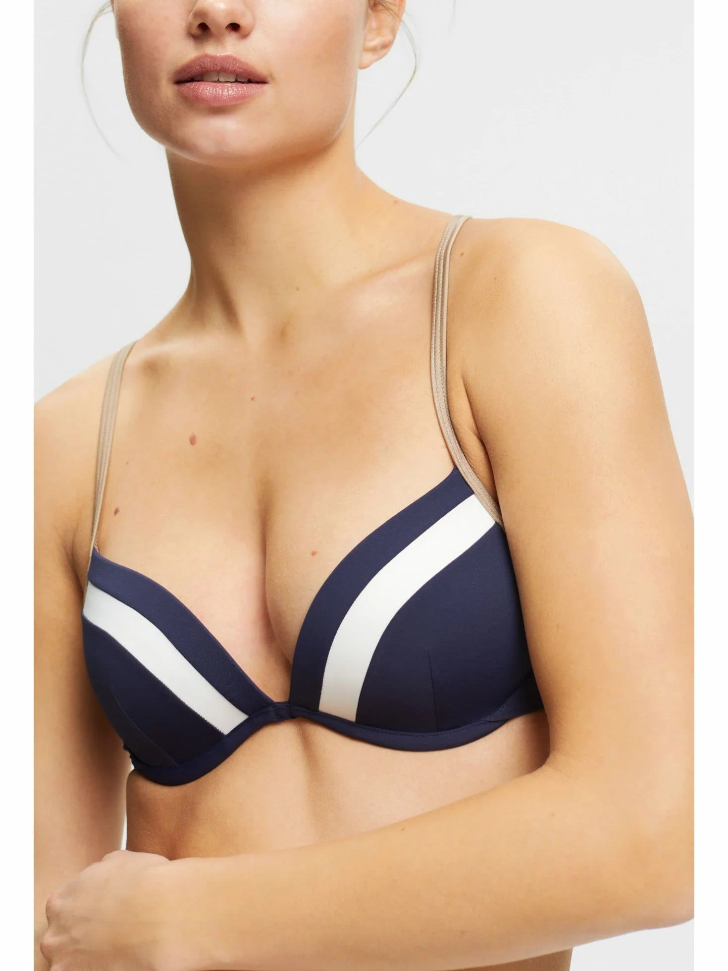 ESPRIT Damskie body Tayrona Beach RCS pad.Plunge Bikini, granatowe, 42B, grantowy