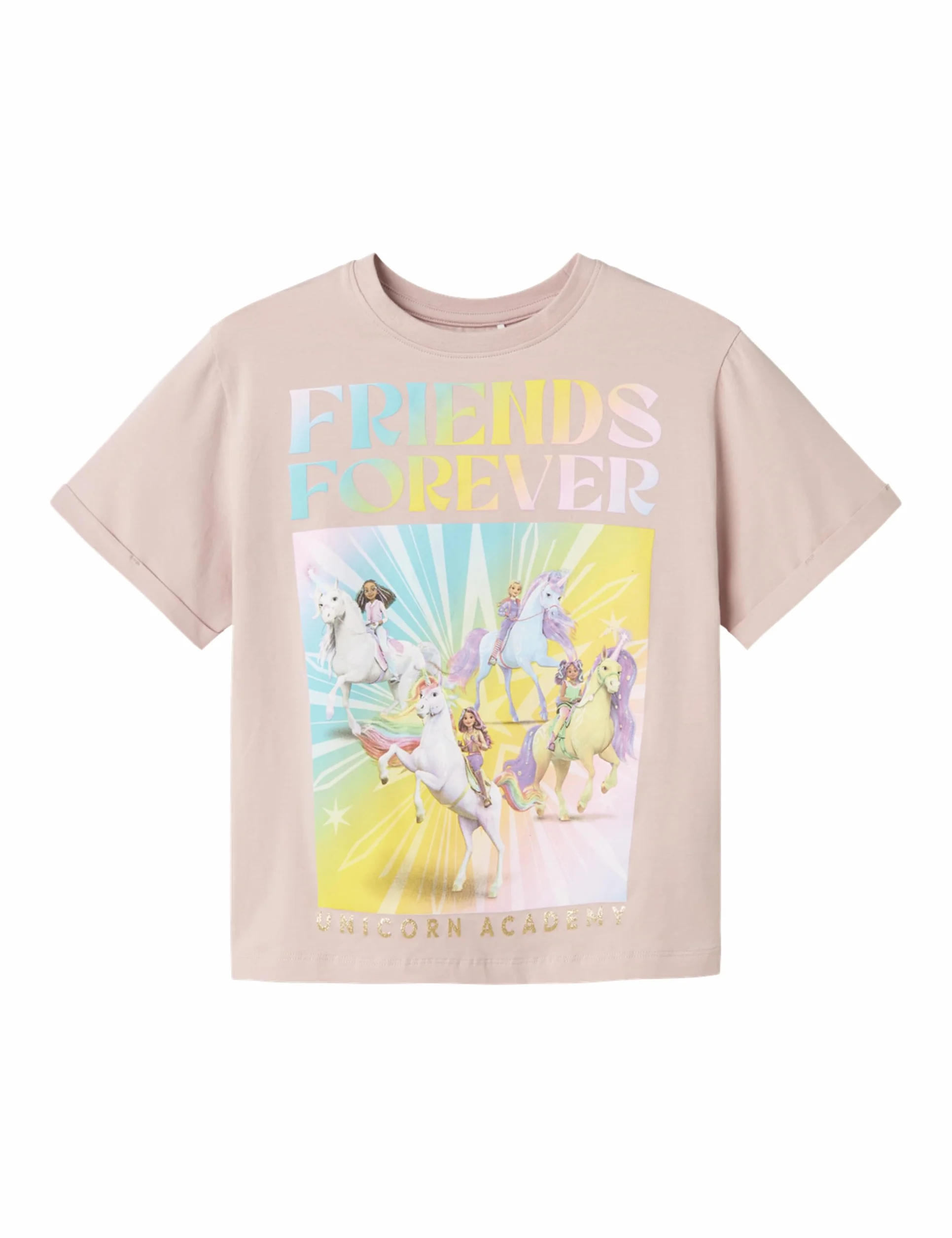 Nkfjixo Uniacad Ss Nreg Top Box Sky, Lilac Burnished, 122-128