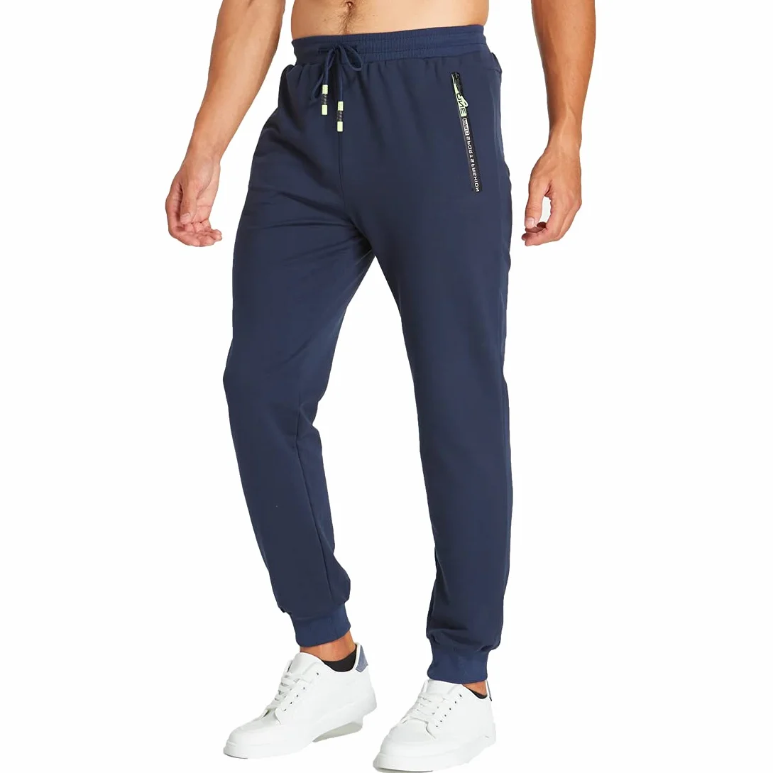 ZOXOZ Mężczyźni Jogging Długie Spodnie Bawełniane Kieszenie na zamek Spodnie dresowe Spodnie