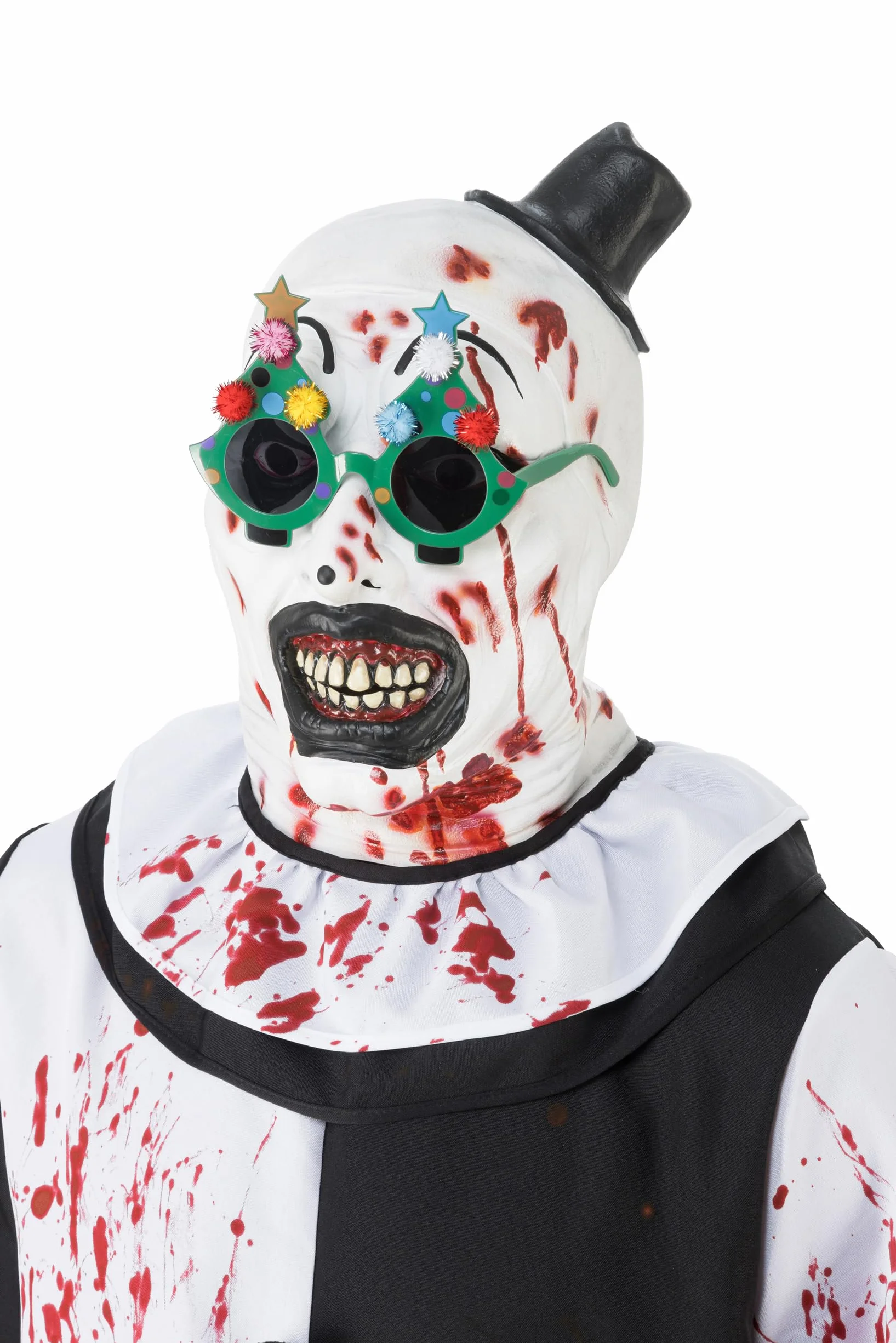 Chaks - okulary Terrifier Christmas Tree dla dorosłych, oficjalny dodatek do kostiumu z zieloną oprawką i ciemnymi szkłami