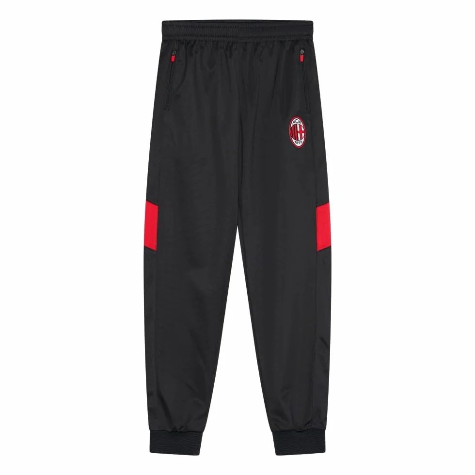Dres treningowy AC Milan dla dzieci - czarno/czerwony - rozmiar 116 do 164 - dres piłkarski dla chłopców i dziewcząt
