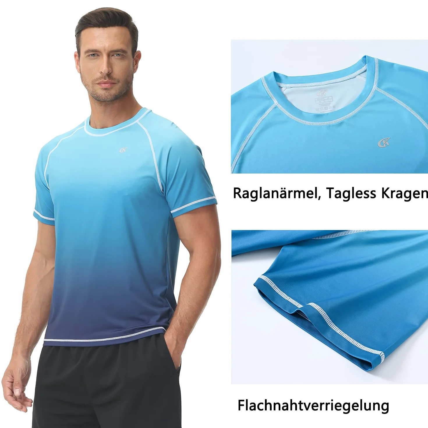 Huayuzh Koszulka męska UV Rashguard, szybkoschnąca, lekka, oddychająca, surfing, wędkowanie, wędrówki, top