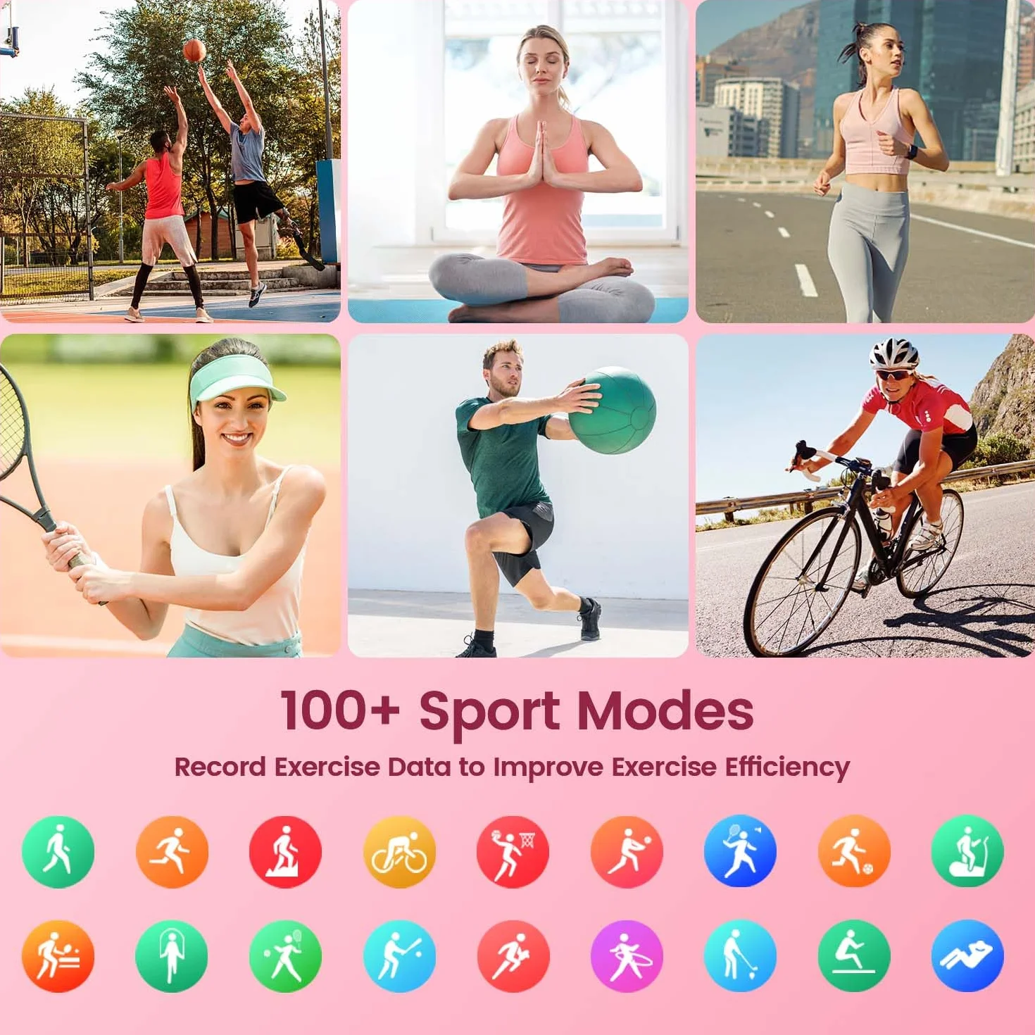 Damski zegarek Smartwatch Sport z Fittness: Zegarki Smart Watch Wykonuj lub odbieraj połączenia z monitorem tętna Ciśnienie krwi SpO2 Sen Krokomierz IP67 Wodoodporny dla Android iOS