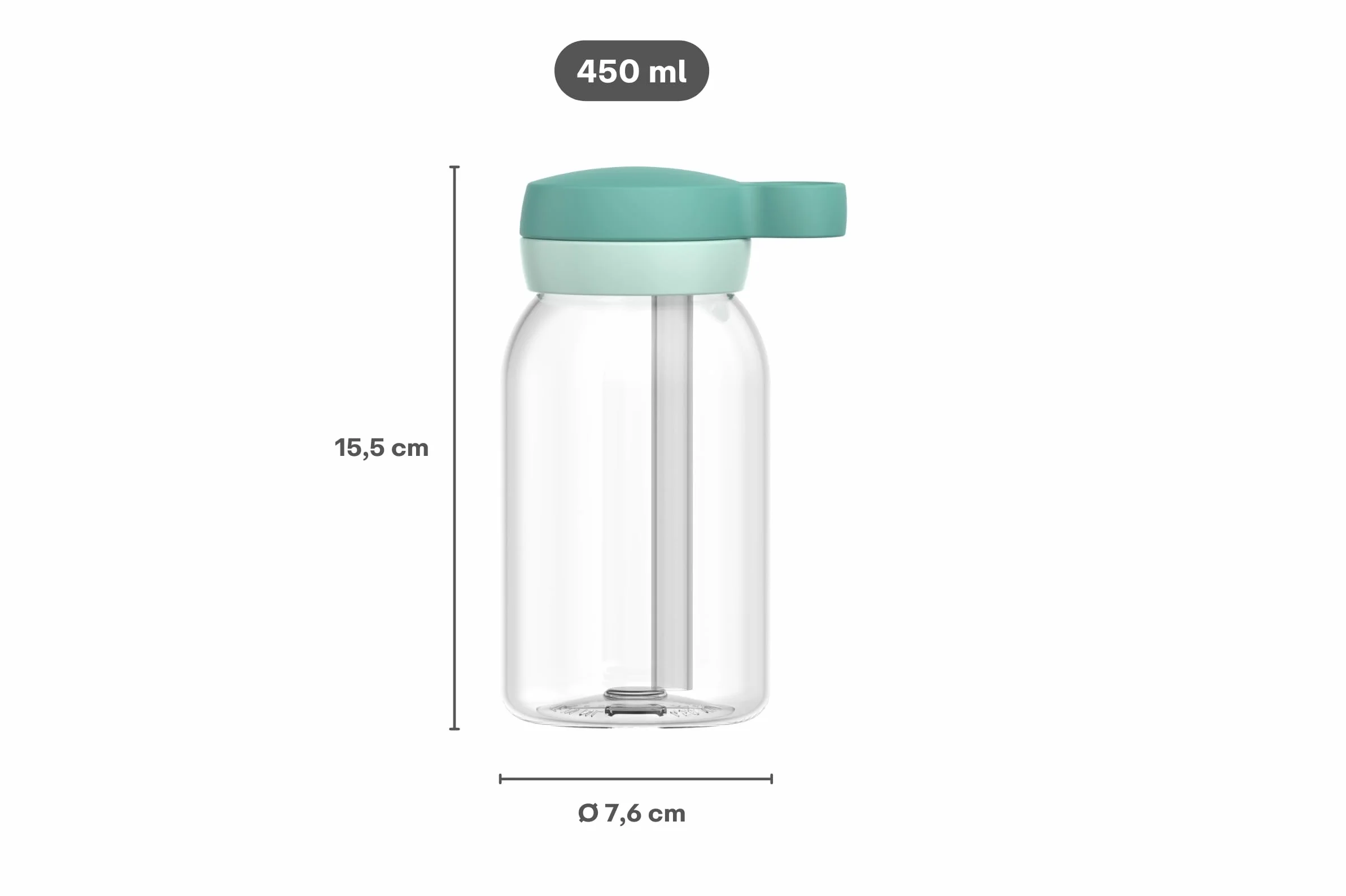 Mepal - Butelka z Słomką Campus - Zakrętka z Uchwytem - Higieniczne Zamknięcie - Butelka na wodę ze słomką - Szczelny i Można Myć w Zmywarce - 450 ml - Fairy Wonders