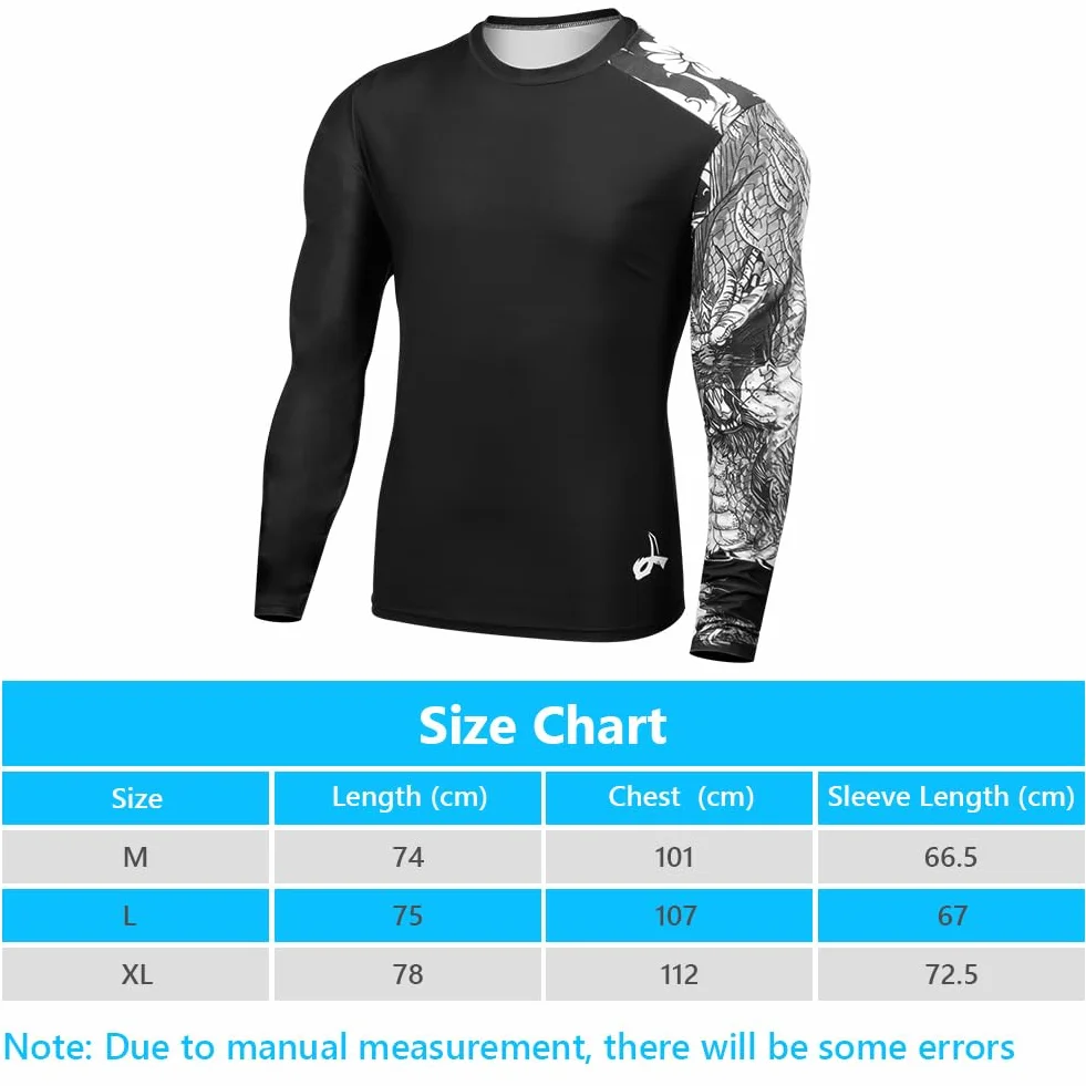 Męska koszulka pływacka UPF 50+ z długim rękawem, UV, slim fit, z długim rękawem, szybkoschnąca, oddychająca, odpowiednia na wiosenne i letnie podróże, plażę, kemping, jazda na rowerze, alpinizm