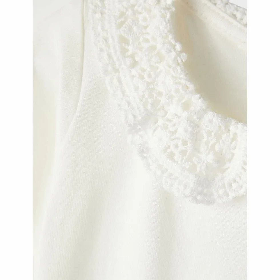 NAME IT Body z długim rękawem dla dziewczynek Nbftylla Ls Noos, White Alyssum, 62 cm