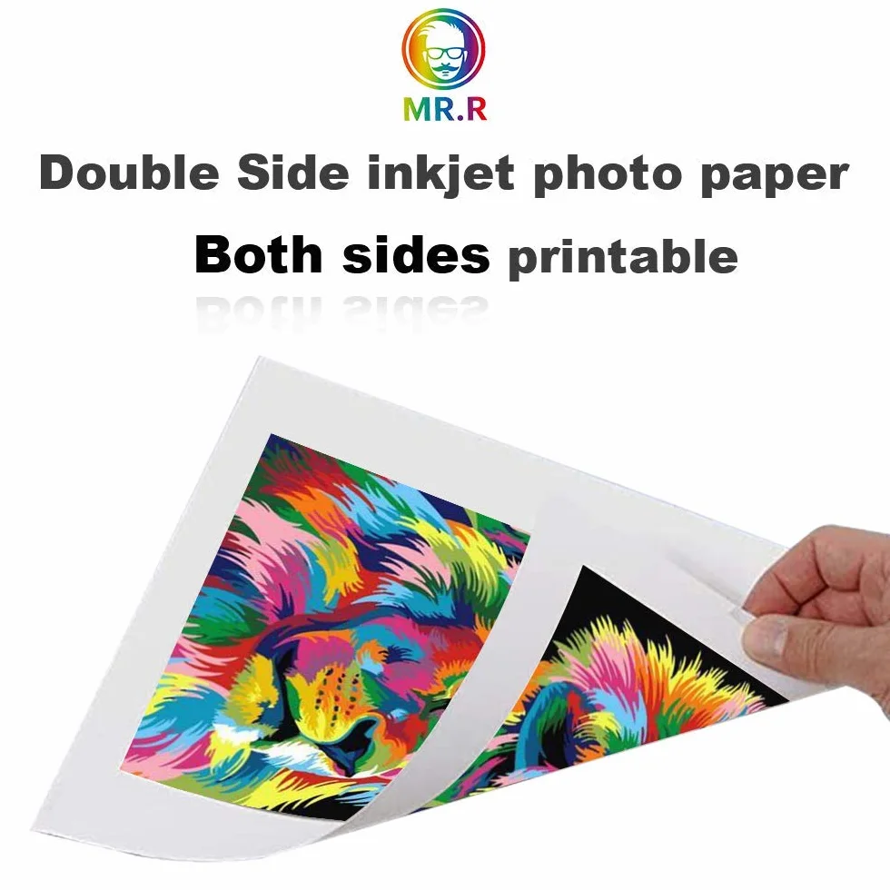 MR.R 300 gsm / m2 A4X100 Arkusze papieru fotograficznego Podwójnie matowy papier fotograficzny Natychmiastowe wysychanie Wodoodporny Jasny biały do drukarek atramentowych