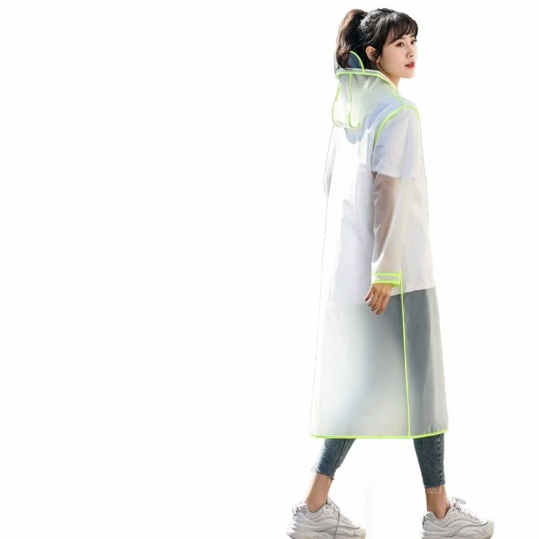 Męski płaszcz przeciwdeszczowy Przezroczysty damski płaszcz przeciwdeszczowy Kobiety Jednoosobowa odzież przeciwdeszczowa do podróży (Color : Green, Size : XXL)