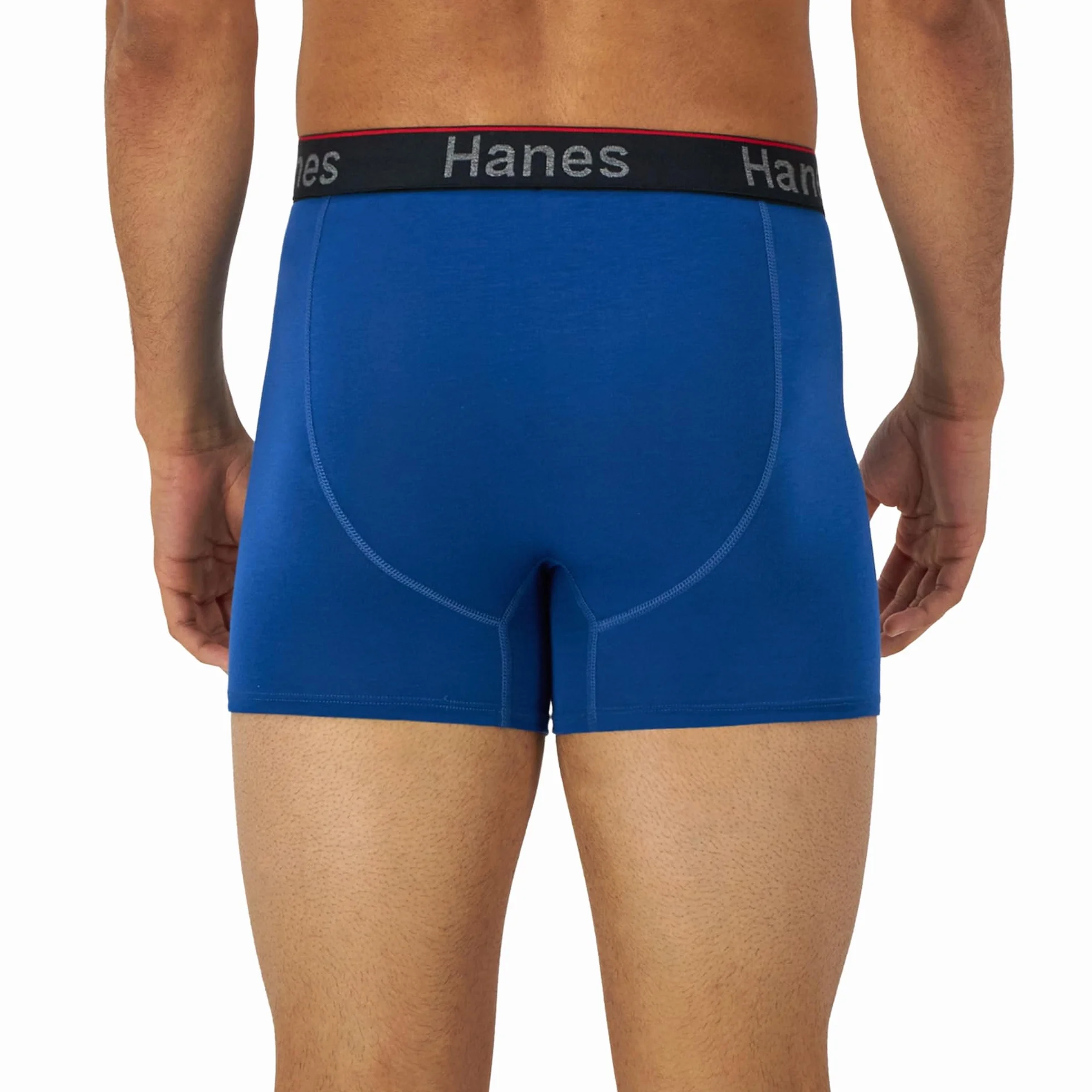 Hanes Moisture-Wicking Anti-Chafing Men's Boxer Briefs, 3-Pack - Black/Blue/Olive, Medium