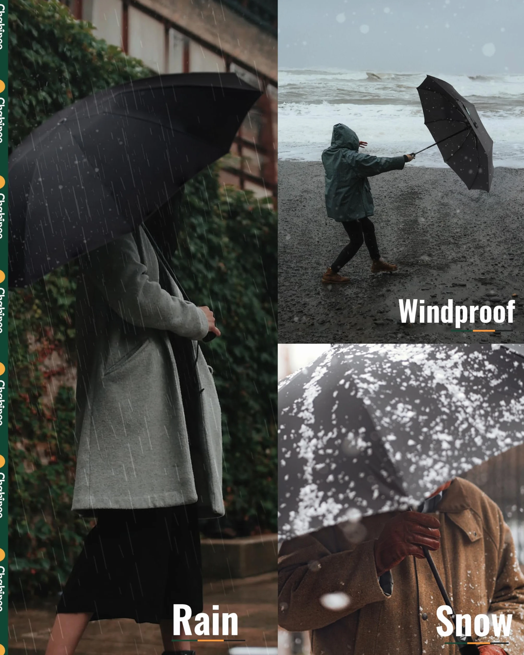 Kompaktowy parasol podróżny, wiatroszczelny, mocny, automatyczny, składany, odporny na wiatr i deszcz, przenośny, tkanina 210T, 97 cm, 8 żeber, dla mężczyzn i kobiet, 8 żeber