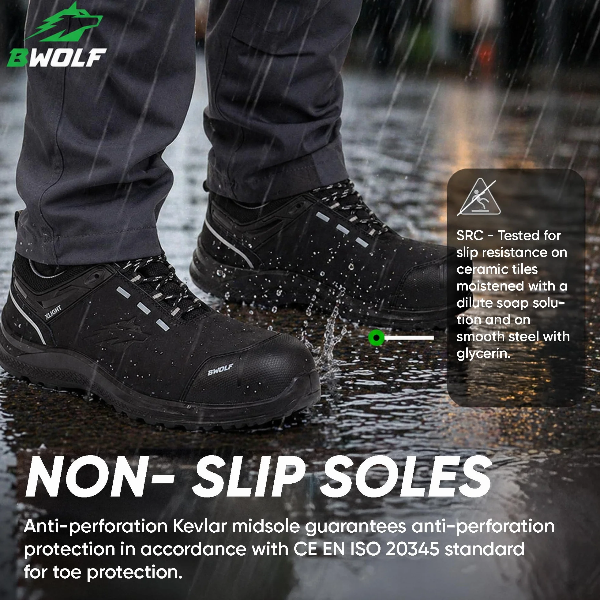 BWOLF Defender S3 męskie buty robocze z wodoodpornej skóry nubukowej, czapki z kevlaru i podeszwy środkowej, antypoślizgowe