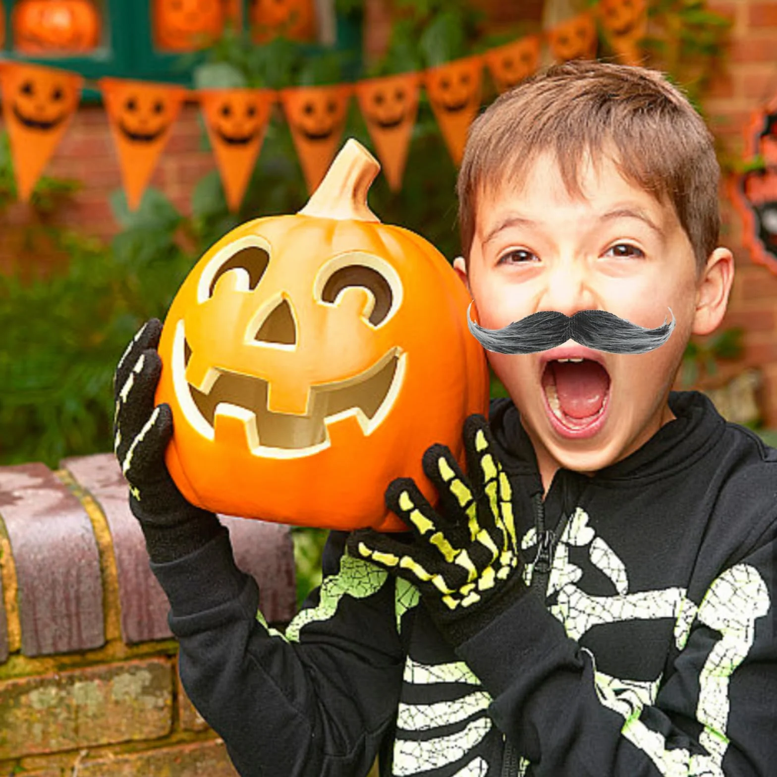 2 sztuki sznaucerów do przyklejenia, wąsy, broda do przyklejenia, wąsy, samoprzylepne, dla dzieci, na Halloween, Boże Narodzenie, urodziny (czarne)