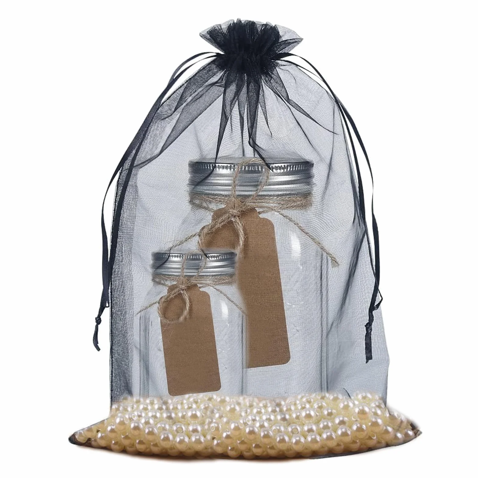 Woreczki z organzy, 30 sztuk, woreczki z organzy, 20 x 30 cm, duże woreczki z organzy, do napełniania, na prezenty ślubne, Boże Narodzenie, imprezę, prezent