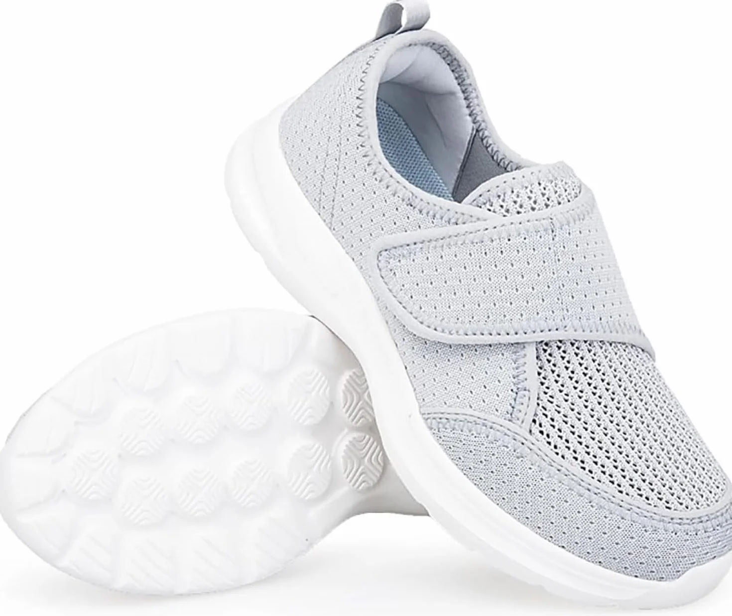 PTLYE Buty dla diabetyków dla kobiet bardzo szerokie z regulowanym paskiem, buty ortopedyczne, wsuwane buty turystyczne dla osób starszych