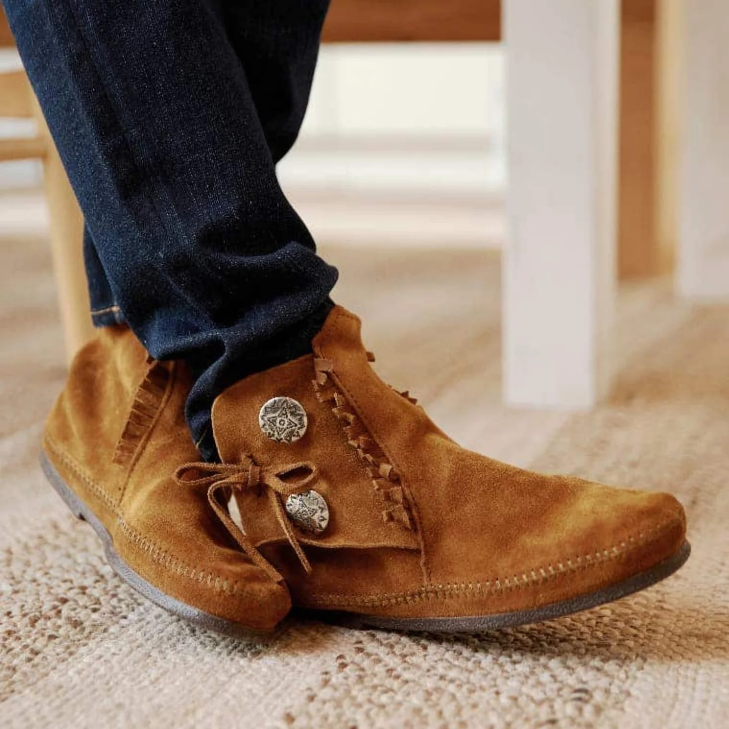 Minnetonka Mokasyny męskie dwa guziki