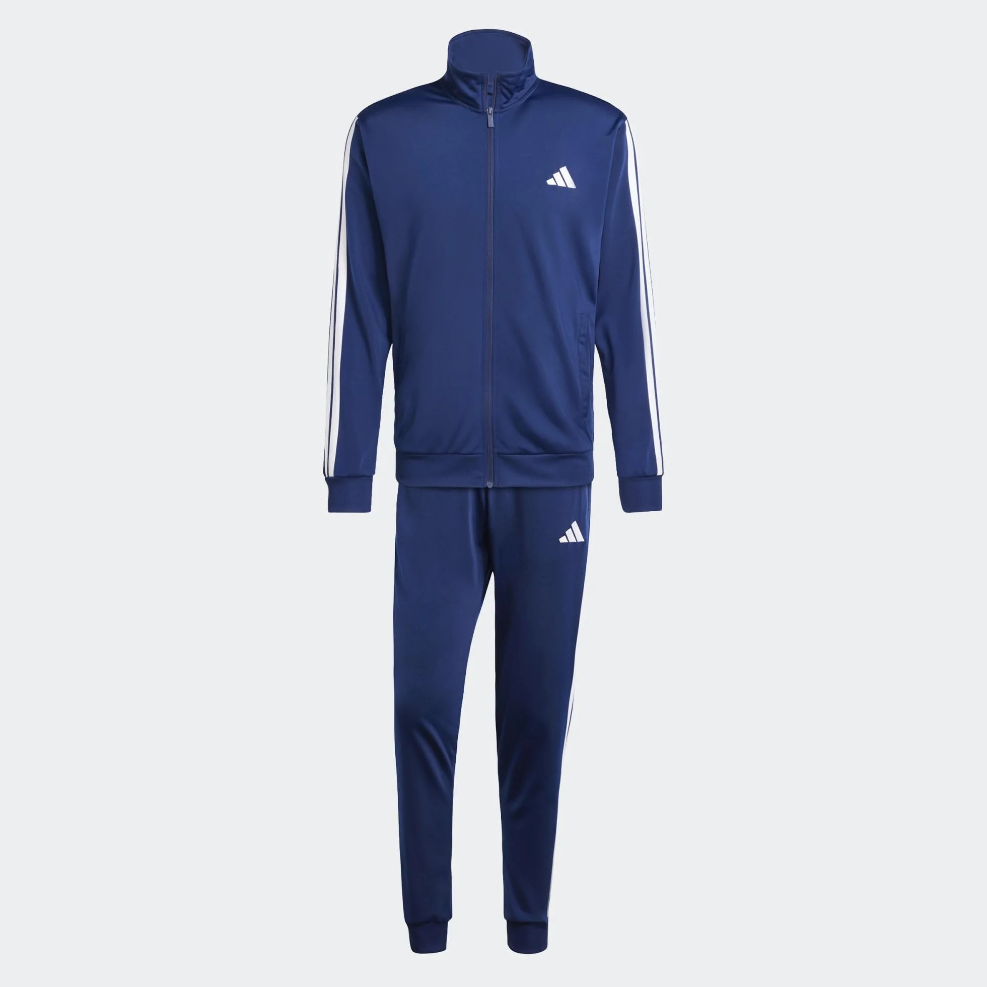adidas Mężczyźni SPORTSWEAR BASIC 3 STRIPES TRICOT TRACKSUIT, Dark Blue, S