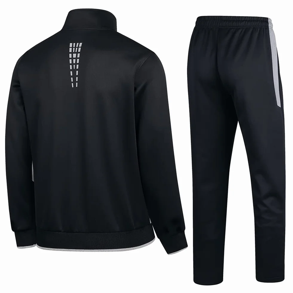 Męski dres sportowy na co dzień, z długim rękawem, bluza z zamkiem błyskawicznym, kurtka i spodnie, 2-częściowy strój