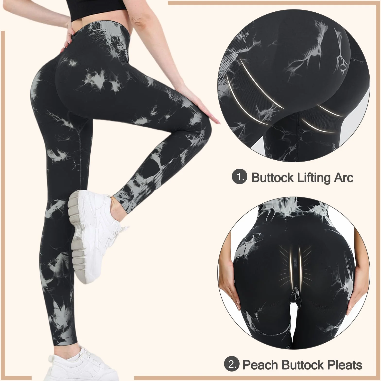 Damskie legginsy sportowe push-up z wysokim stanem antycellulitowe spodnie na siłownię kontrola brzucha nieprzezroczyste spodnie do fitnessu joggingu jogi
