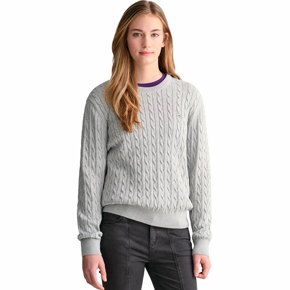 GANT Sweter pullover Dzieci i młodzież Shield Cotton Cable C-neck