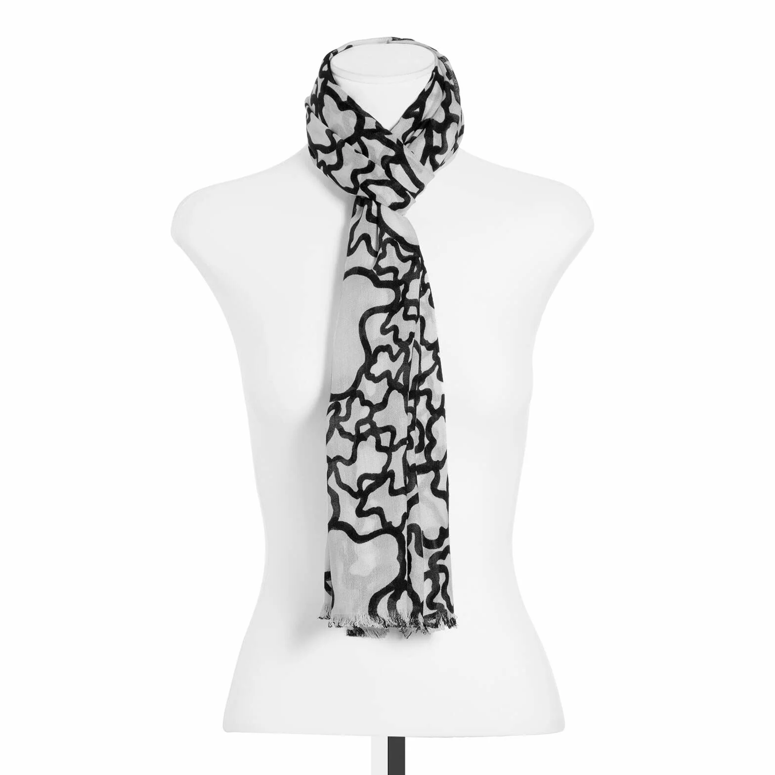 Tous Kobiety Kaos Szal, Czarny/Szary, 180 x 70
