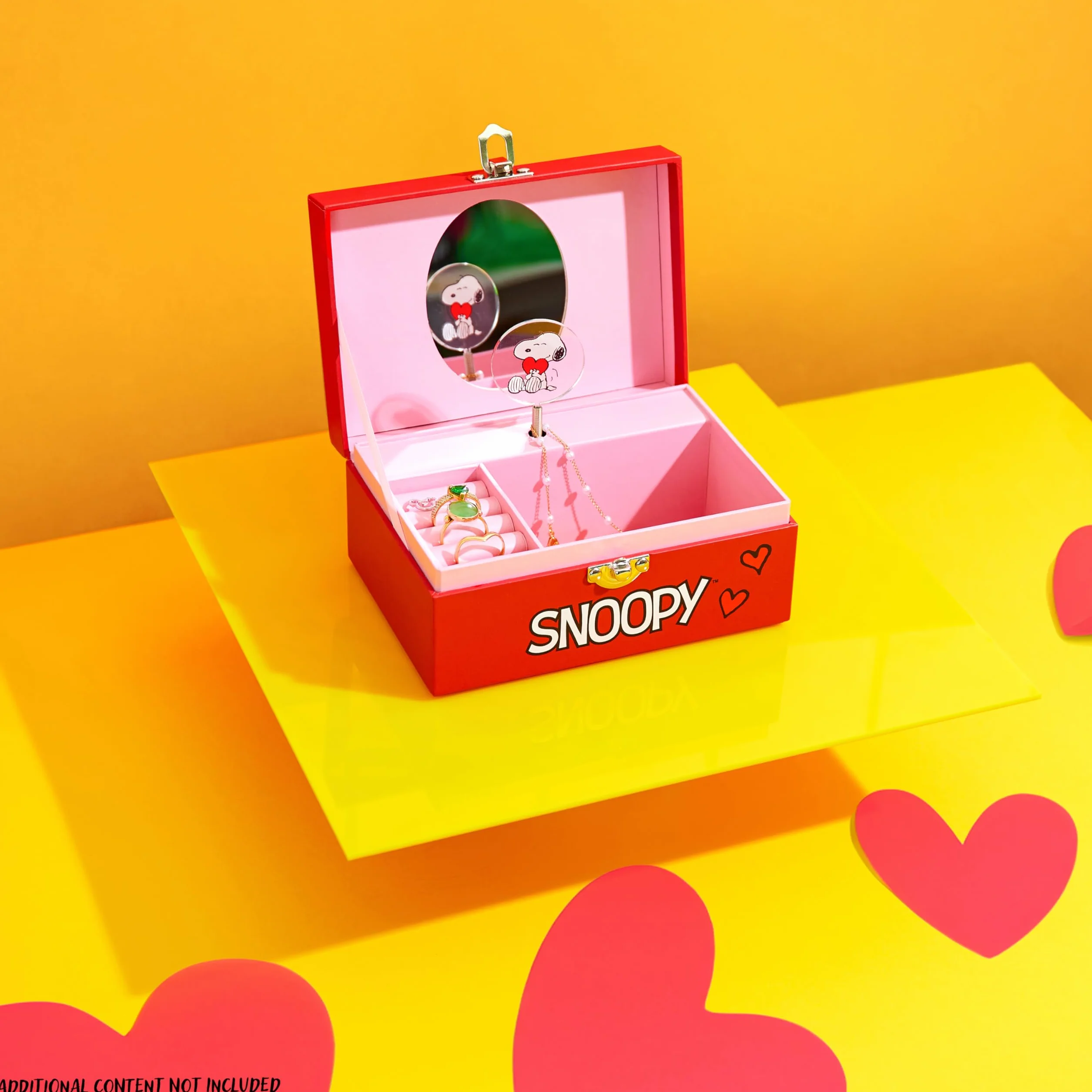 Peanuts Snoopy Muzyczna skrzynka na biżuterię dla dziewczynek z przegródkami - Prezenty dla dziewczyn