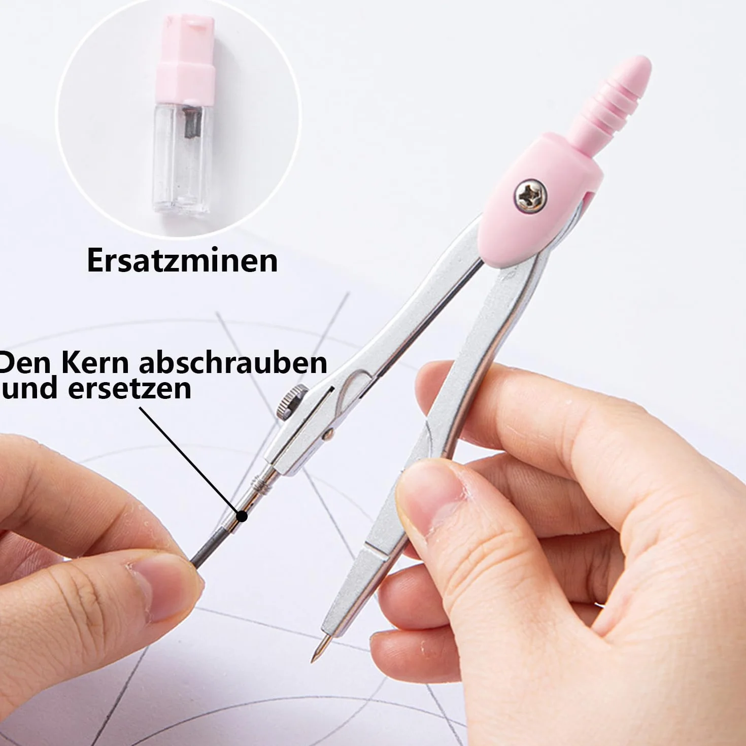 Zestaw cyrkieli klasy premium, z szybką regulacją, do szkoły podstawowej 4 klasy, 9-częściowy zestaw geometryczny, praktyczny zestaw matematyczny do szkoły, biura, na uczelnię, do rysowania,