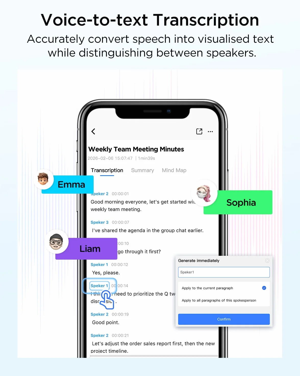 BOYA Notra AI Voice Recorder, 3 tryby przechwytywania – atmosfera/rozmowy telefoniczne/Bluetooth, transkrypcja AI i inteligentne podsumowanie, obsługa ponad 140 języków, 64 GB pamięci, magnetyczny
